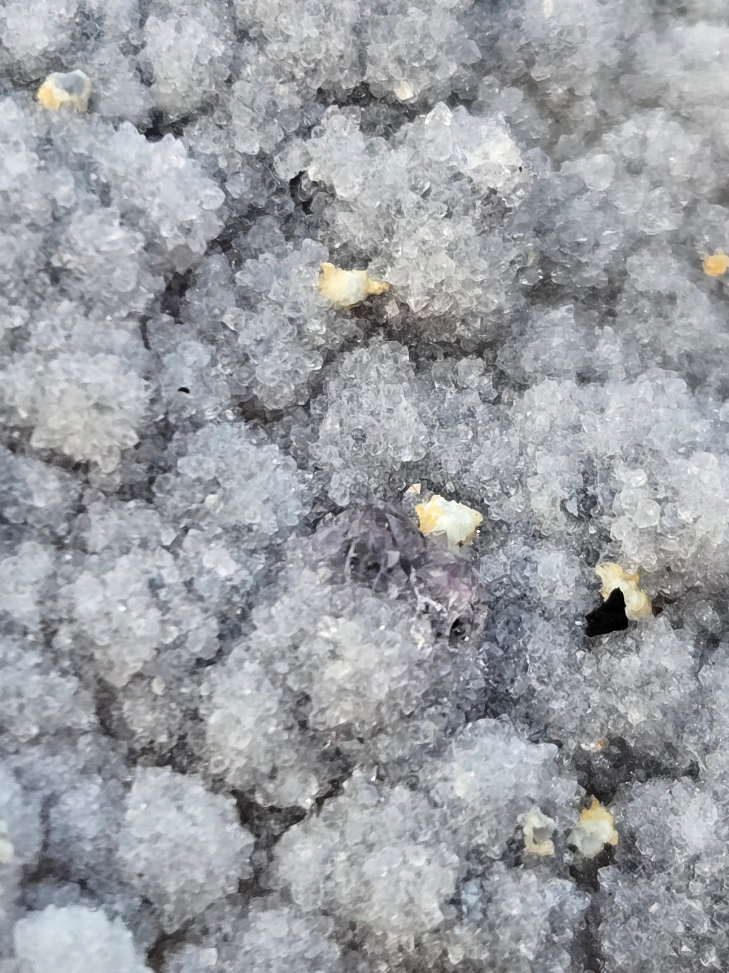 Chalcedony Crust with Amethyst (Natural Crack / Unrepaired)