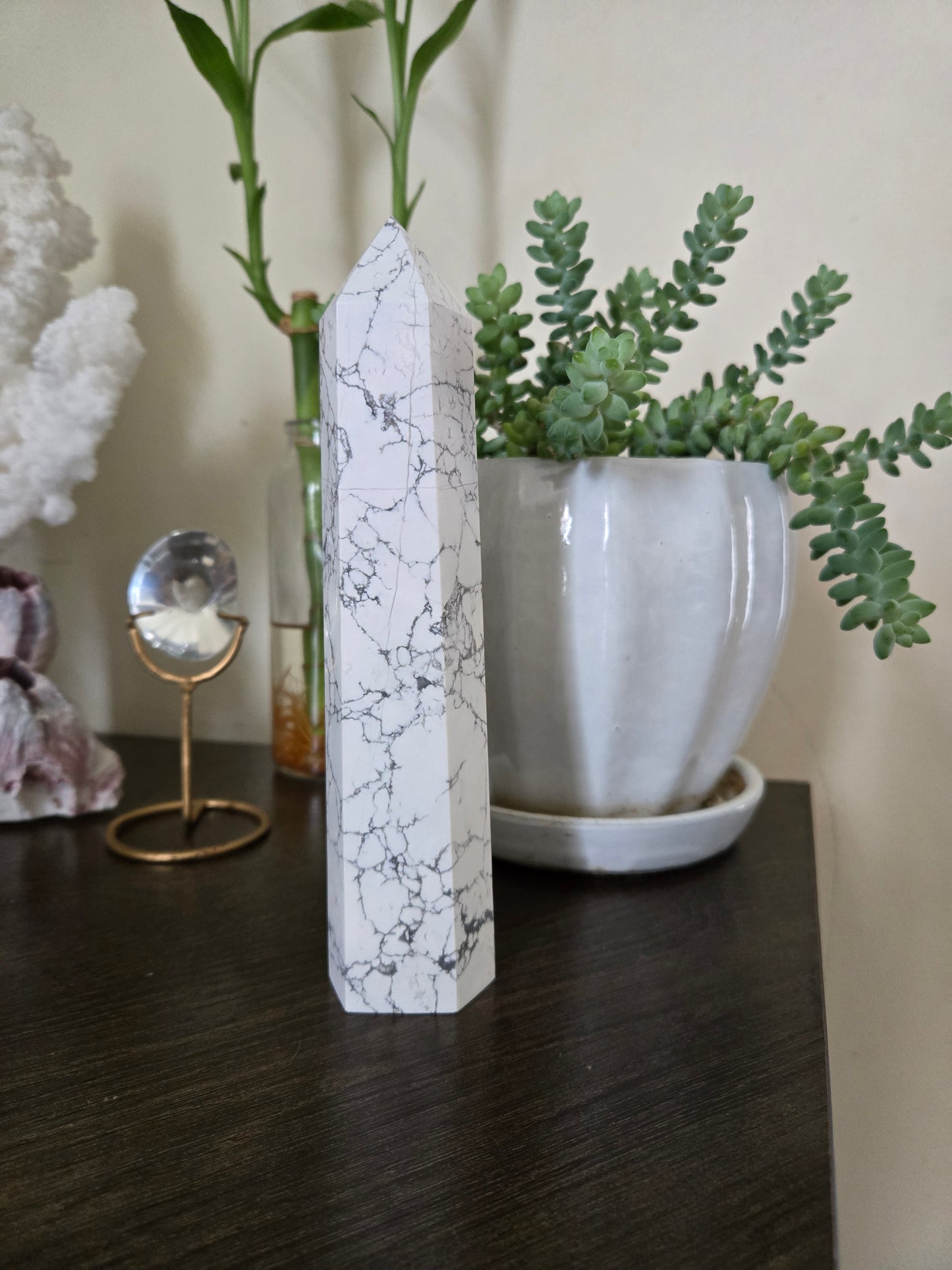 Large Howlite Tower