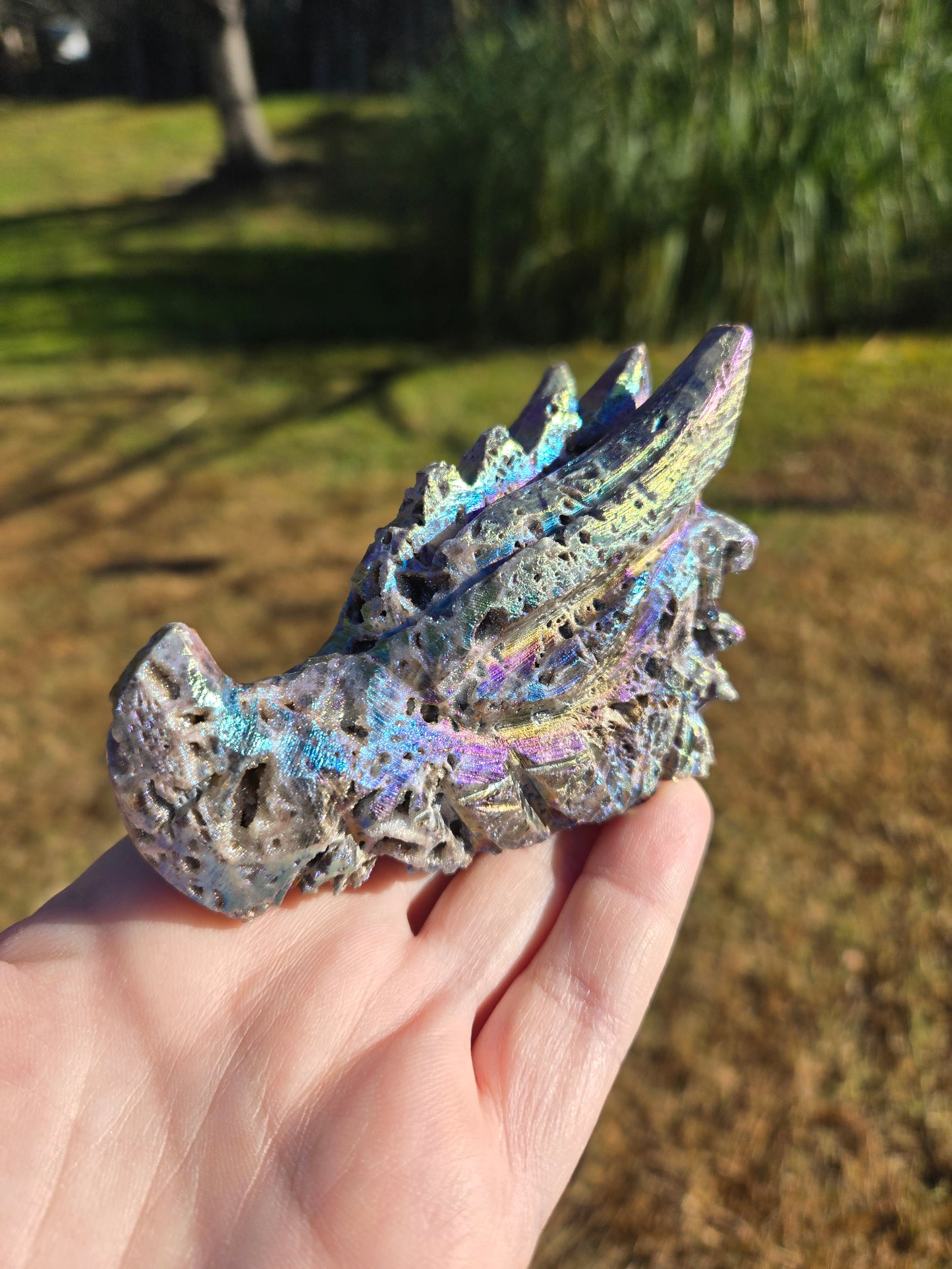 Aura Coated Sphalerite Dragon Head
