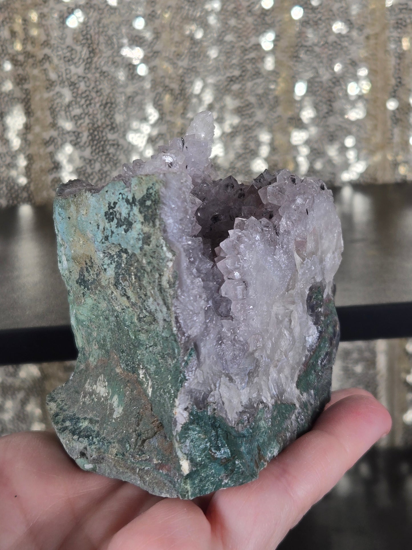 Amethyst Cutbase with Stalactites