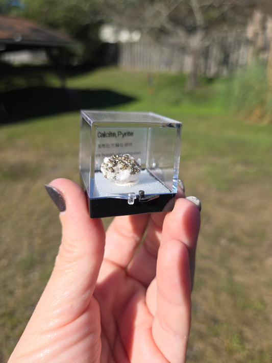 Calcite/ Pyrite from China Perky Box