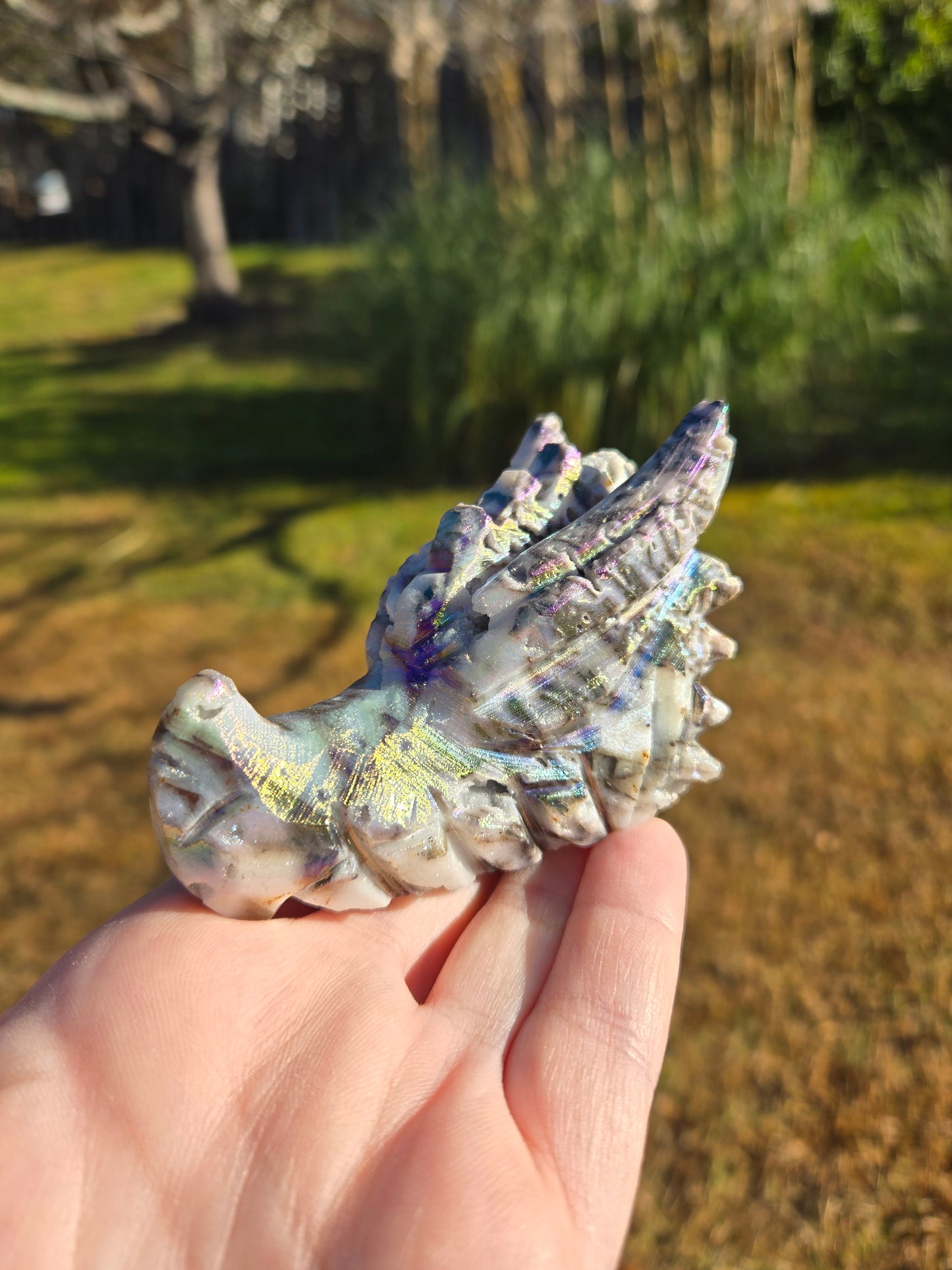 Aura Coated Sphalerite Dragon Head