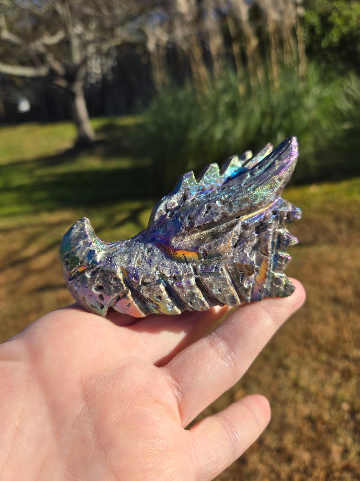 Aura Coated Sphalerite Dragon Head
