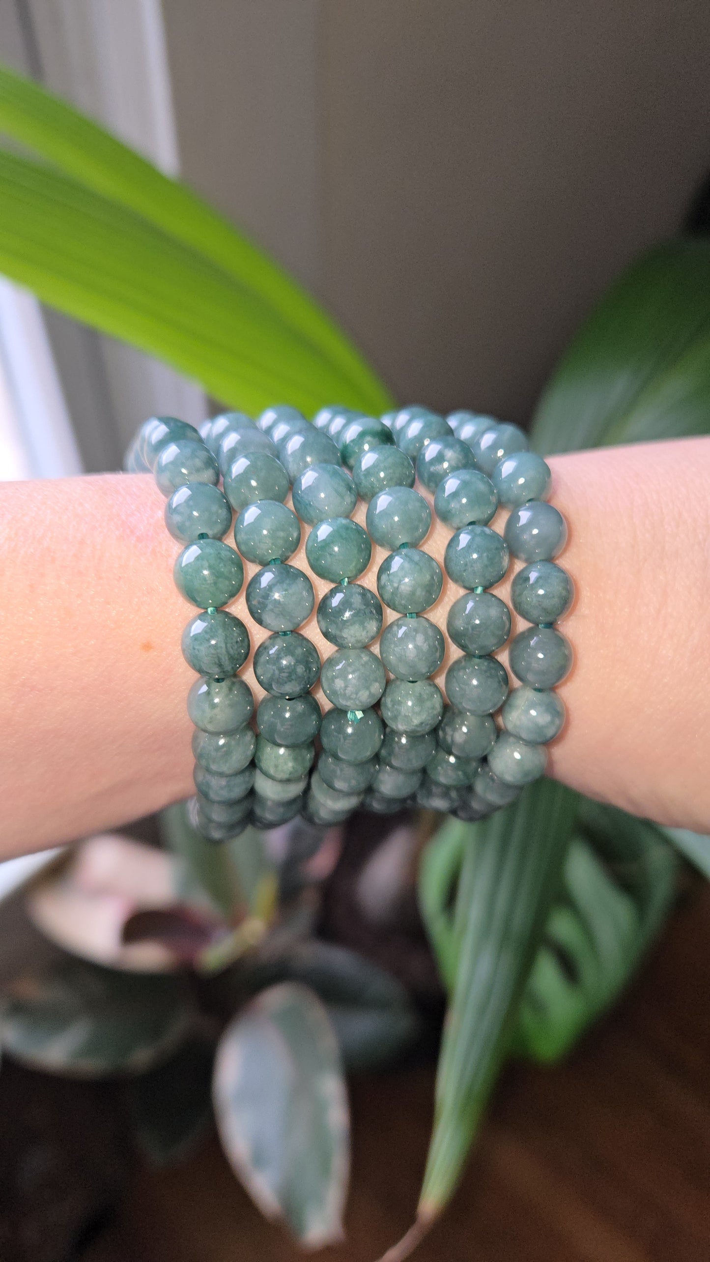 Dark Green Burma Jade 8mm