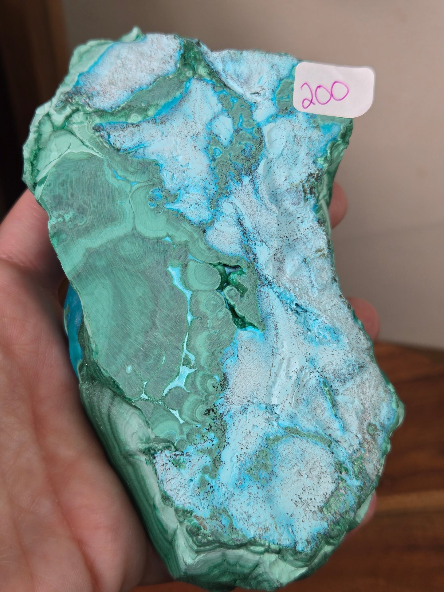 Malachite and Chrysocolla Standing Slab