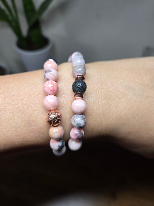 Pink Zebra Braclet 8mm