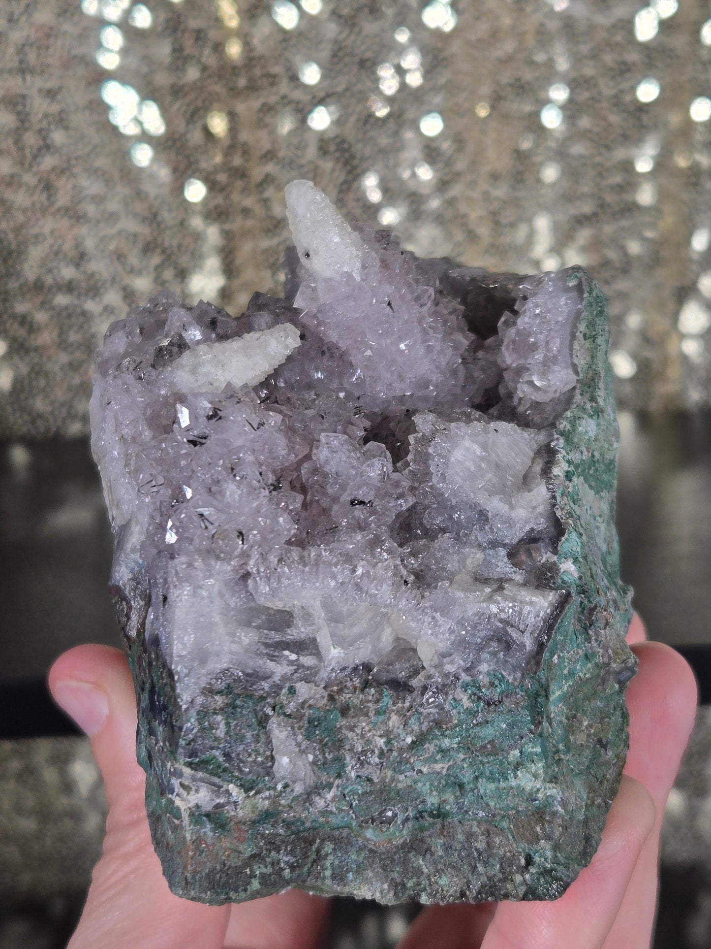 Amethyst Cutbase with Stalactites