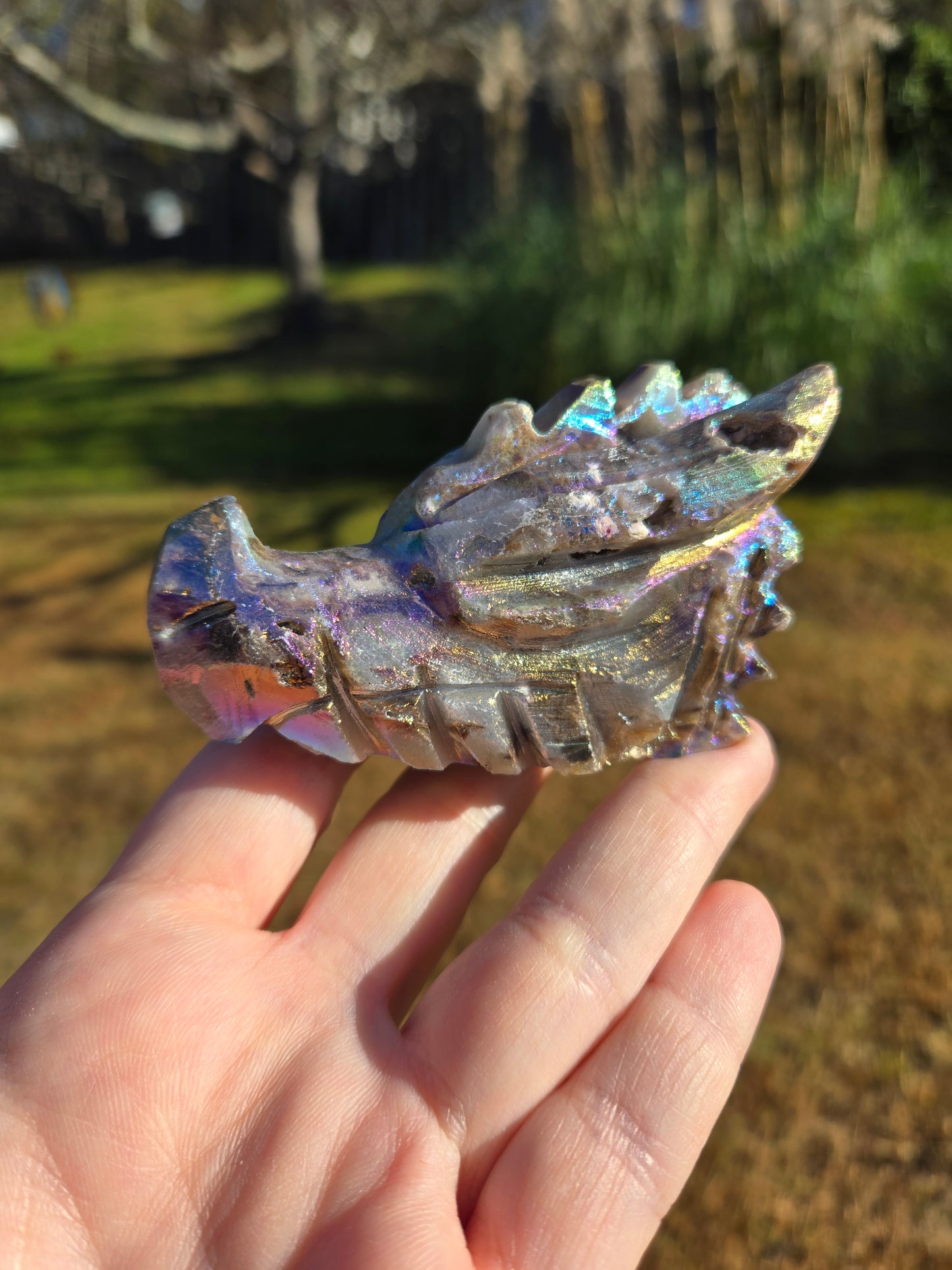 Aura Coated Sphalerite Dragon Head