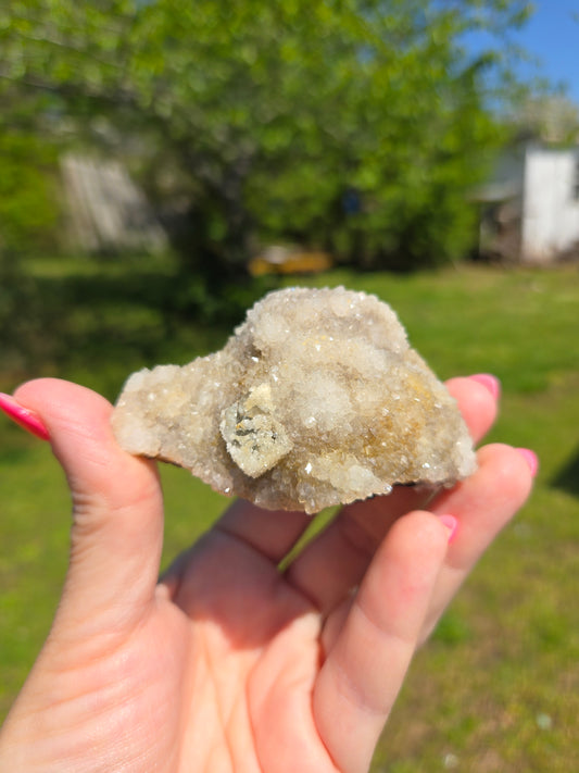 Fluorite Covered with Druzy Crystals