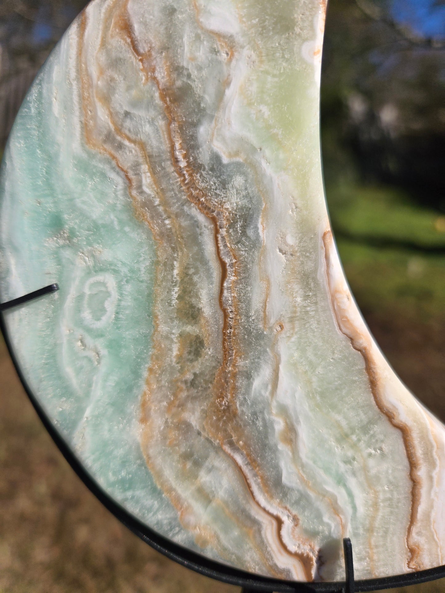 Pistachio Calcite Moon