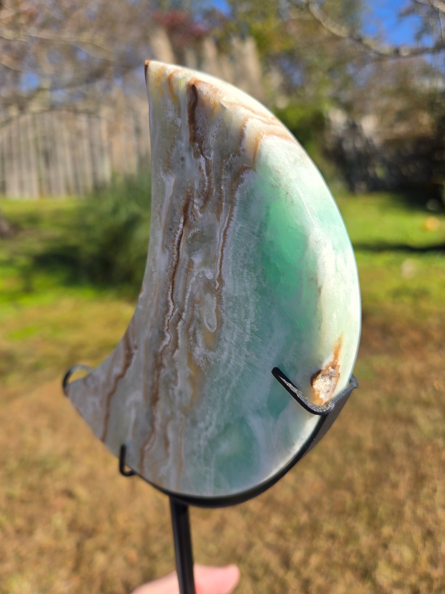 Pistachio Calcite Moon