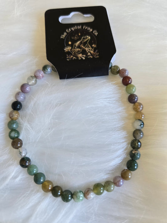 4mm Indian Moss Agate Bracelet (7.5)