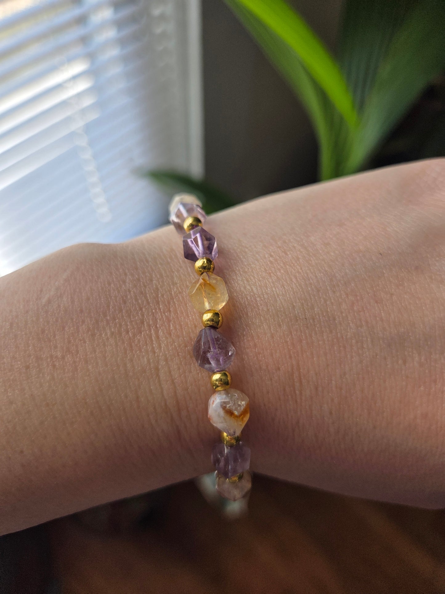 Amethyst and Citrine Bracelet 8mm