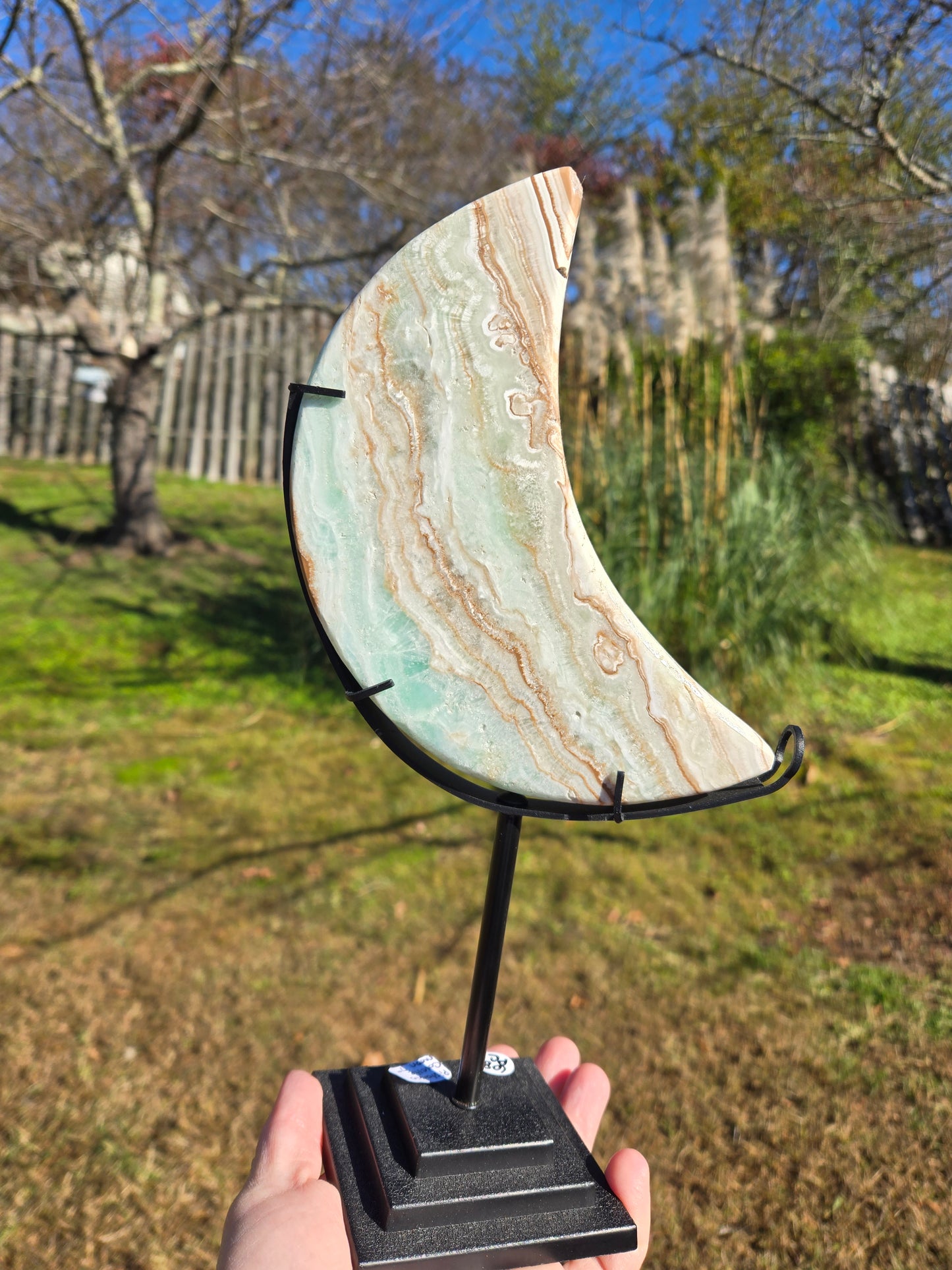 Pistachio Calcite Moon