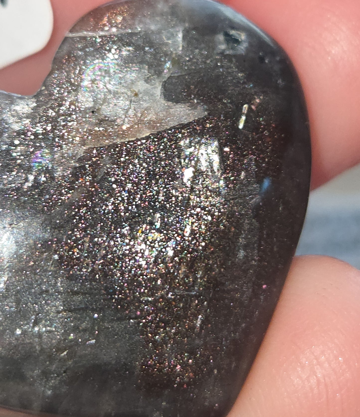 Covellite Sunstone Heart