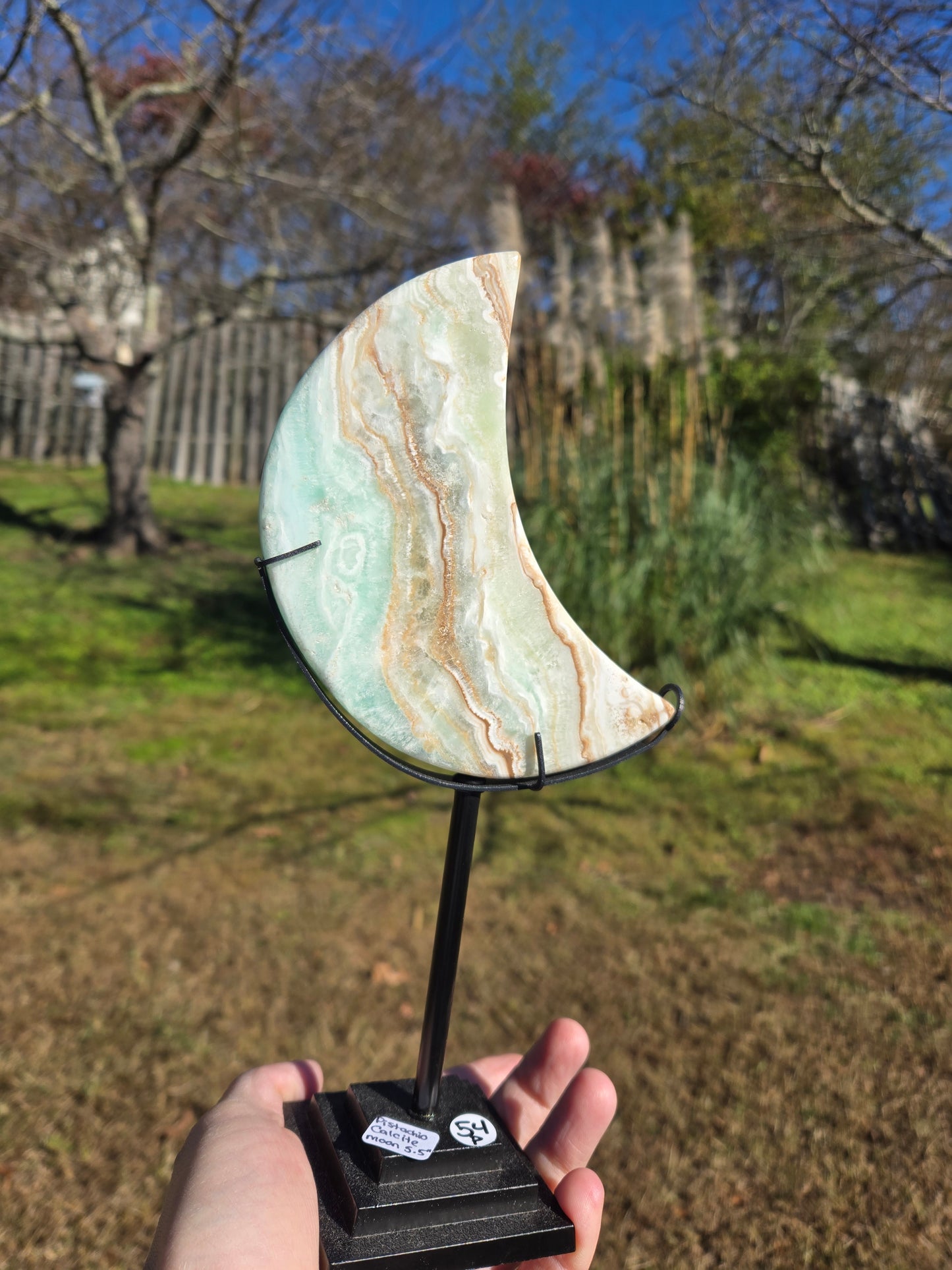 Pistachio Calcite Moon