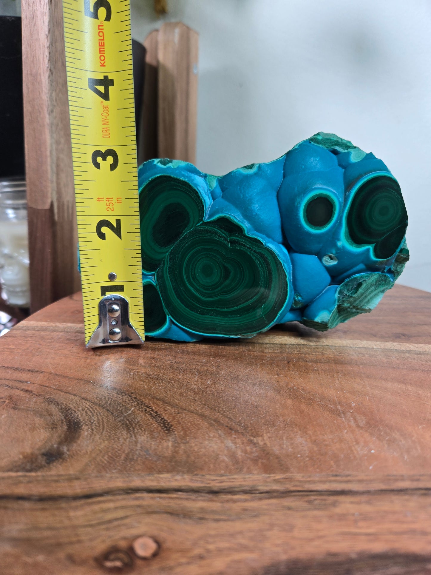 Malachite and Chrysocolla Standing Slab