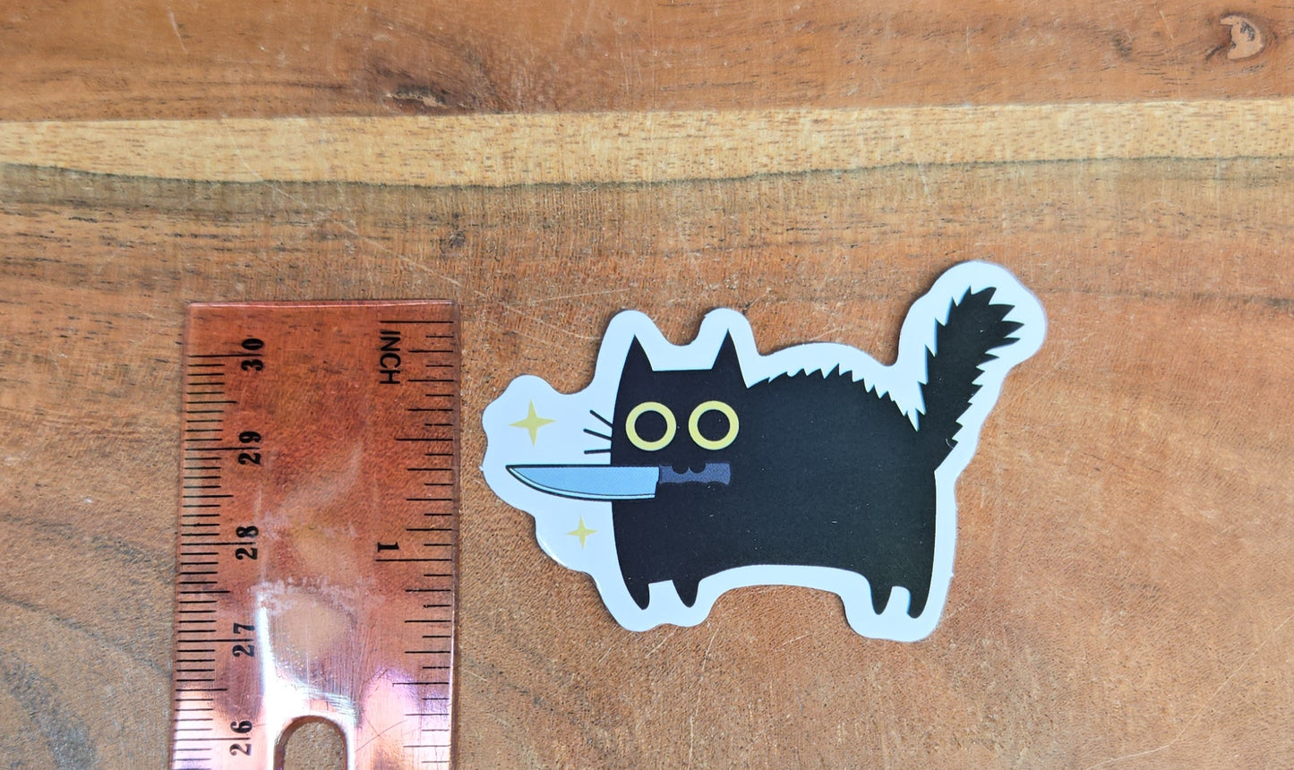 Cat Knife Sticker