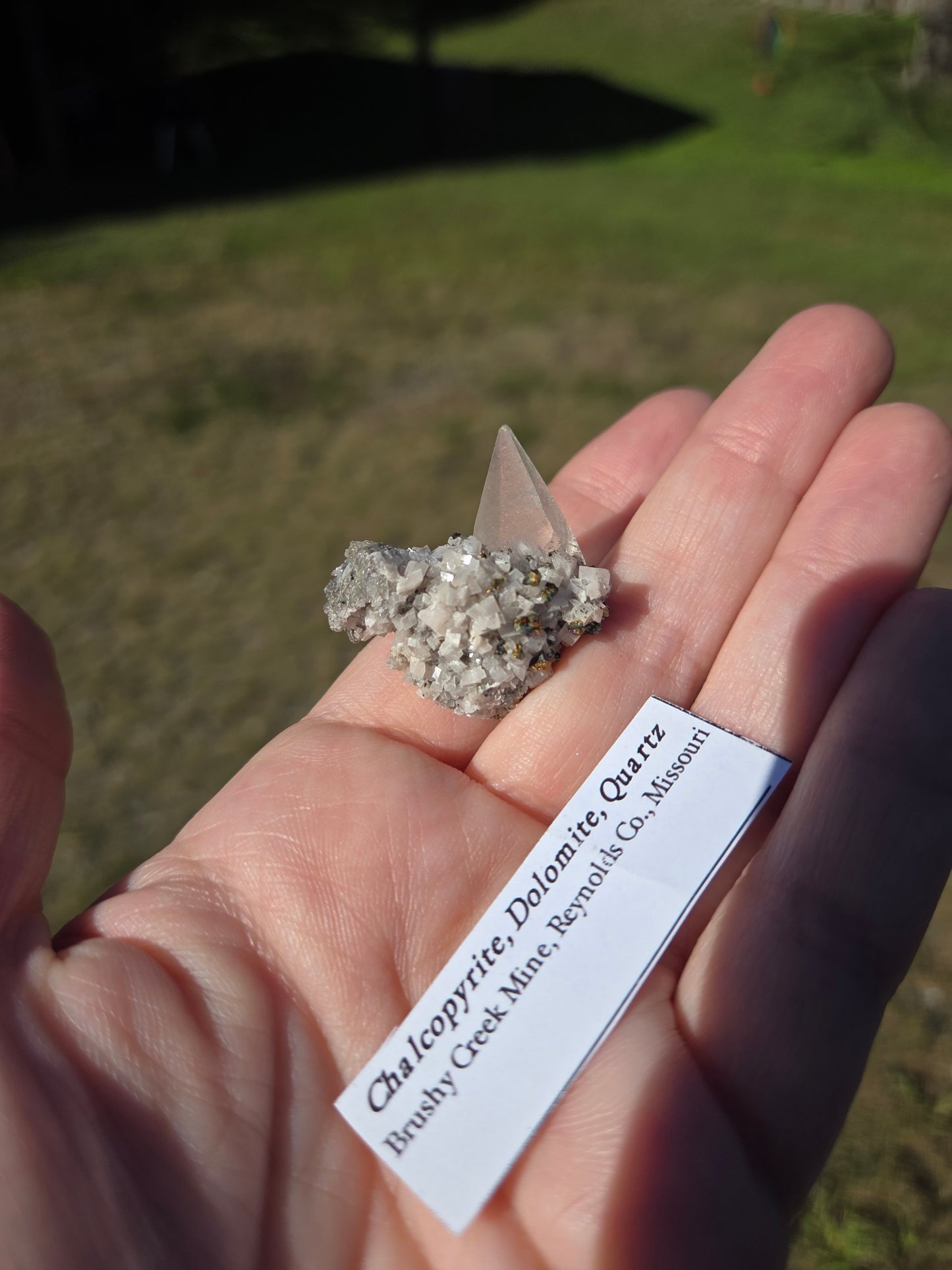 Chalcopyrite,  Dolomite, Calcite and Quartz from Brushy Creek Mine Missouri