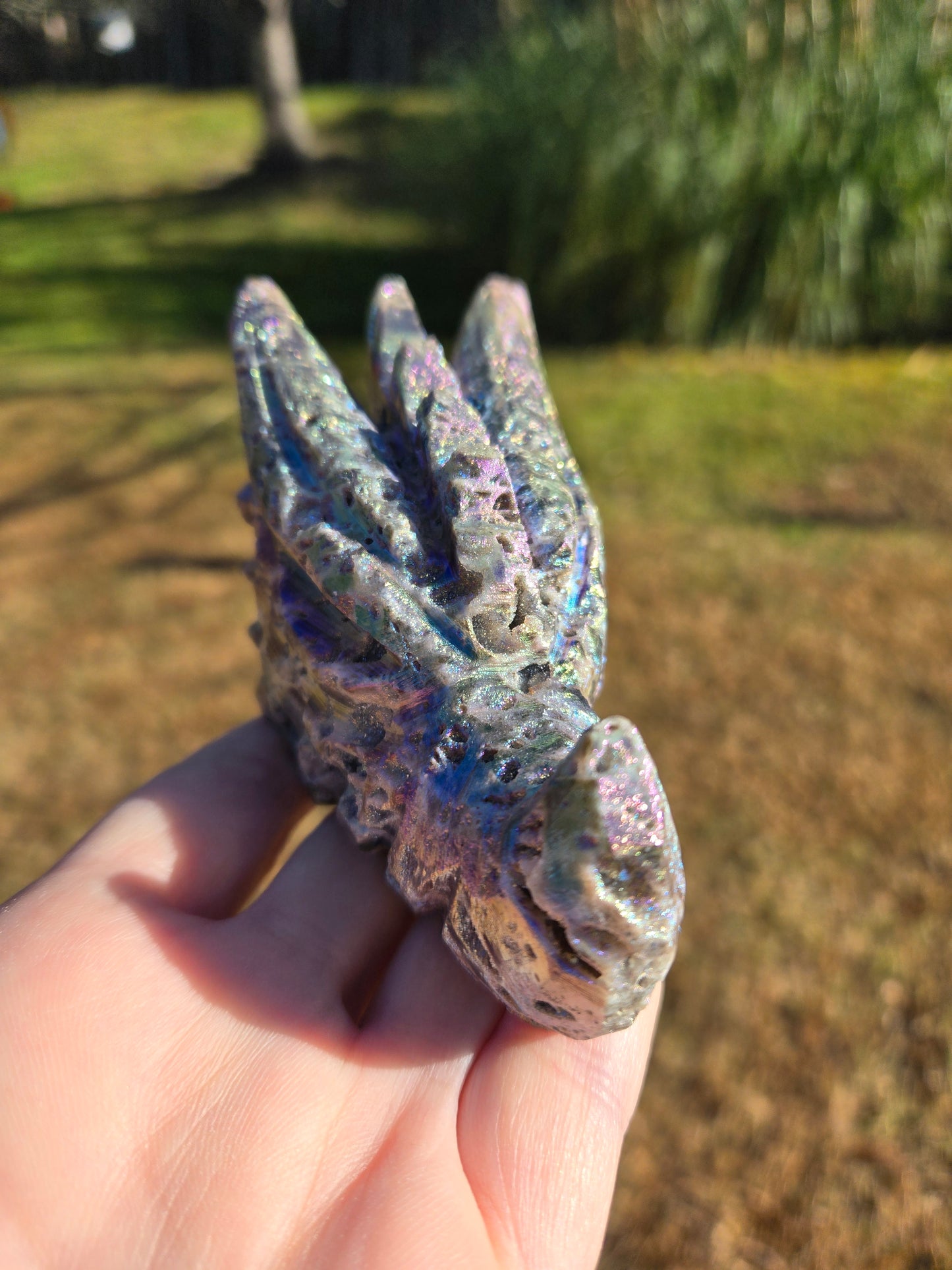 Aura Coated Sphalerite Dragon Head
