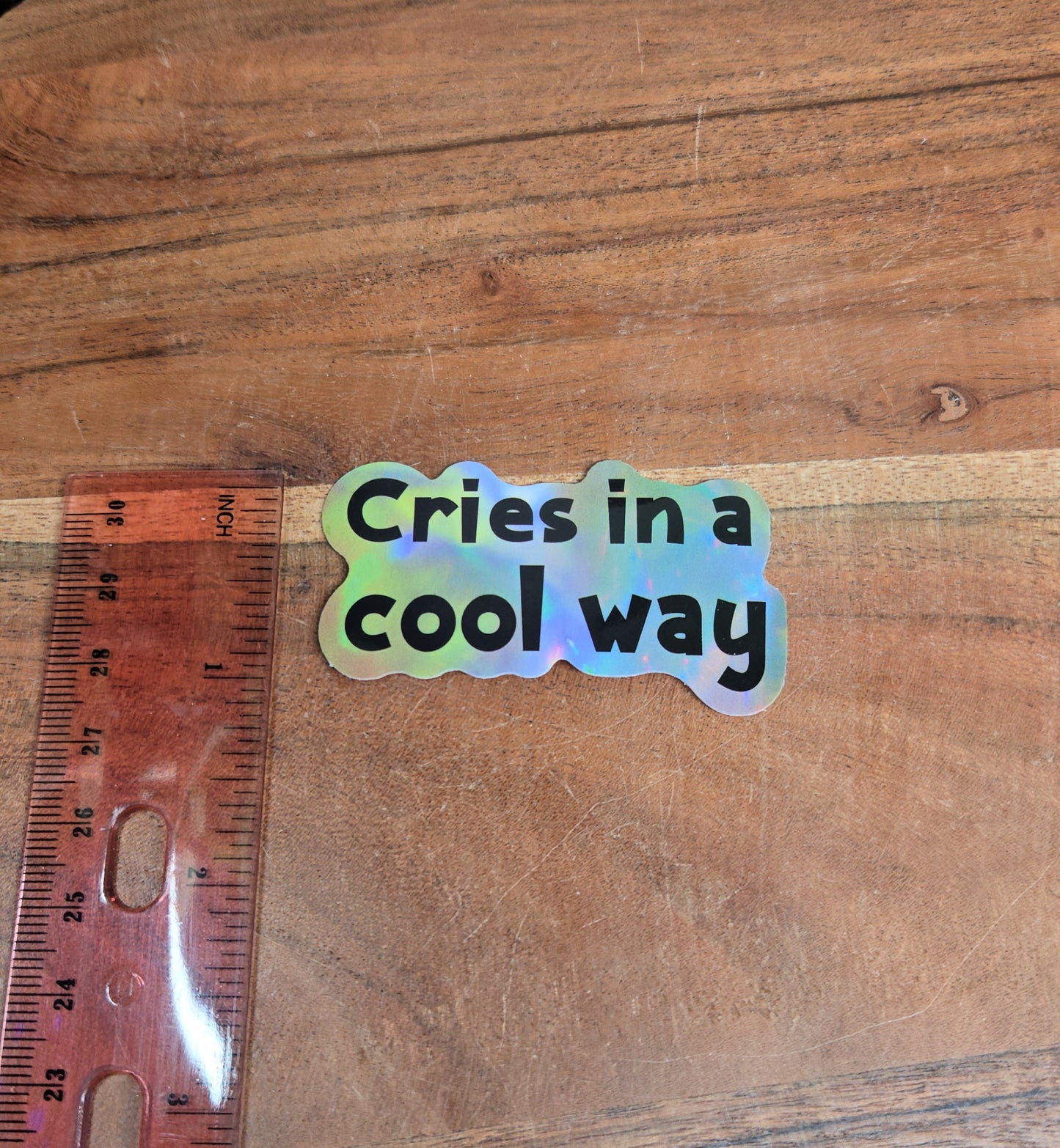 Cries in a cool way Sticker