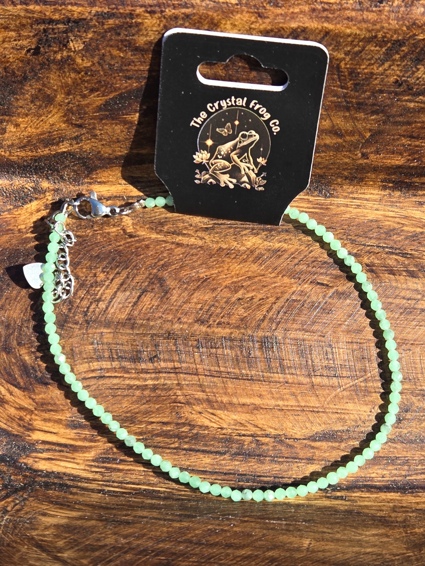 Chrysoprase Anklet 2 mm (9 -11 inches)