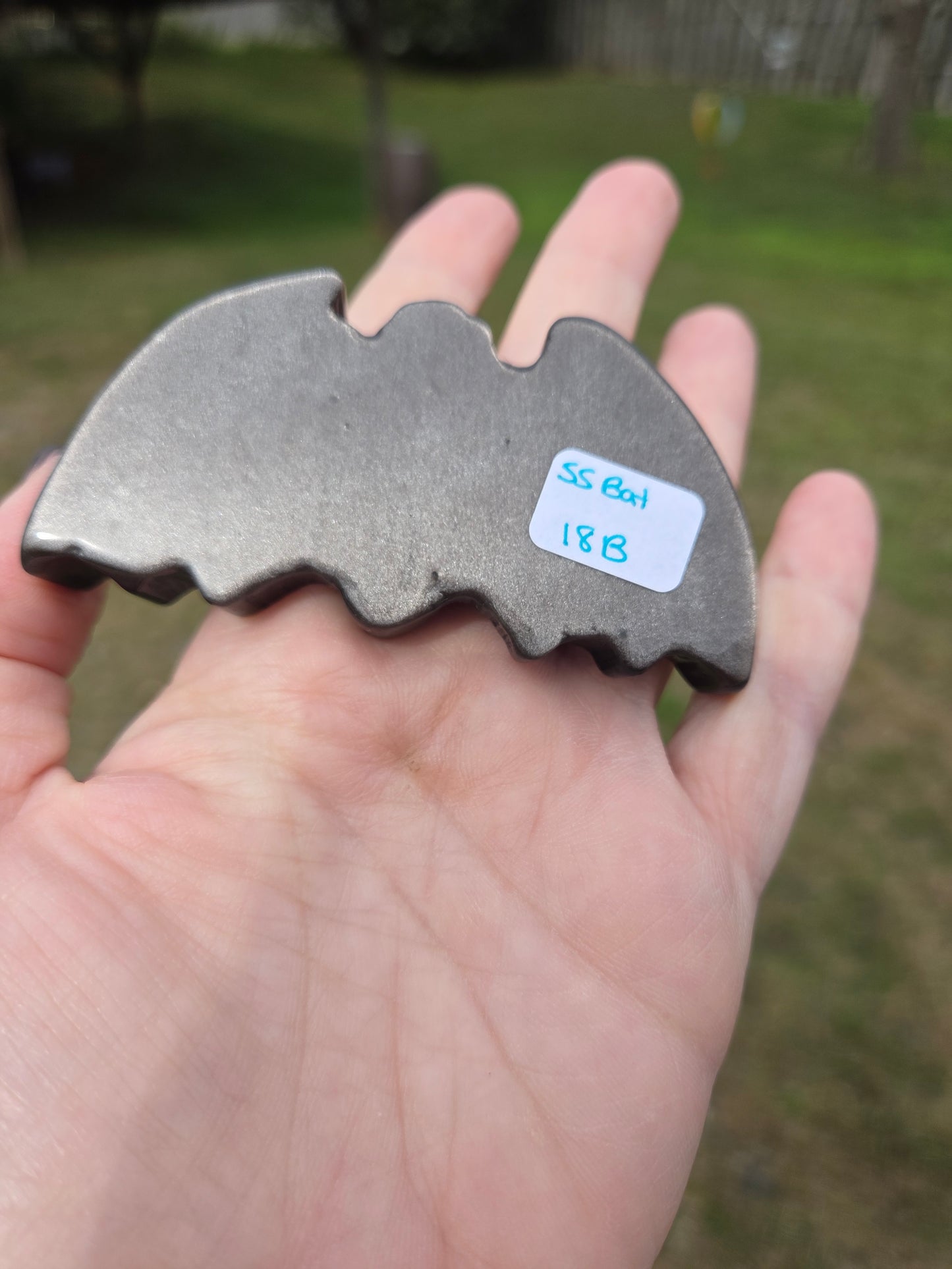 Silver Sheen Obsidian Bat