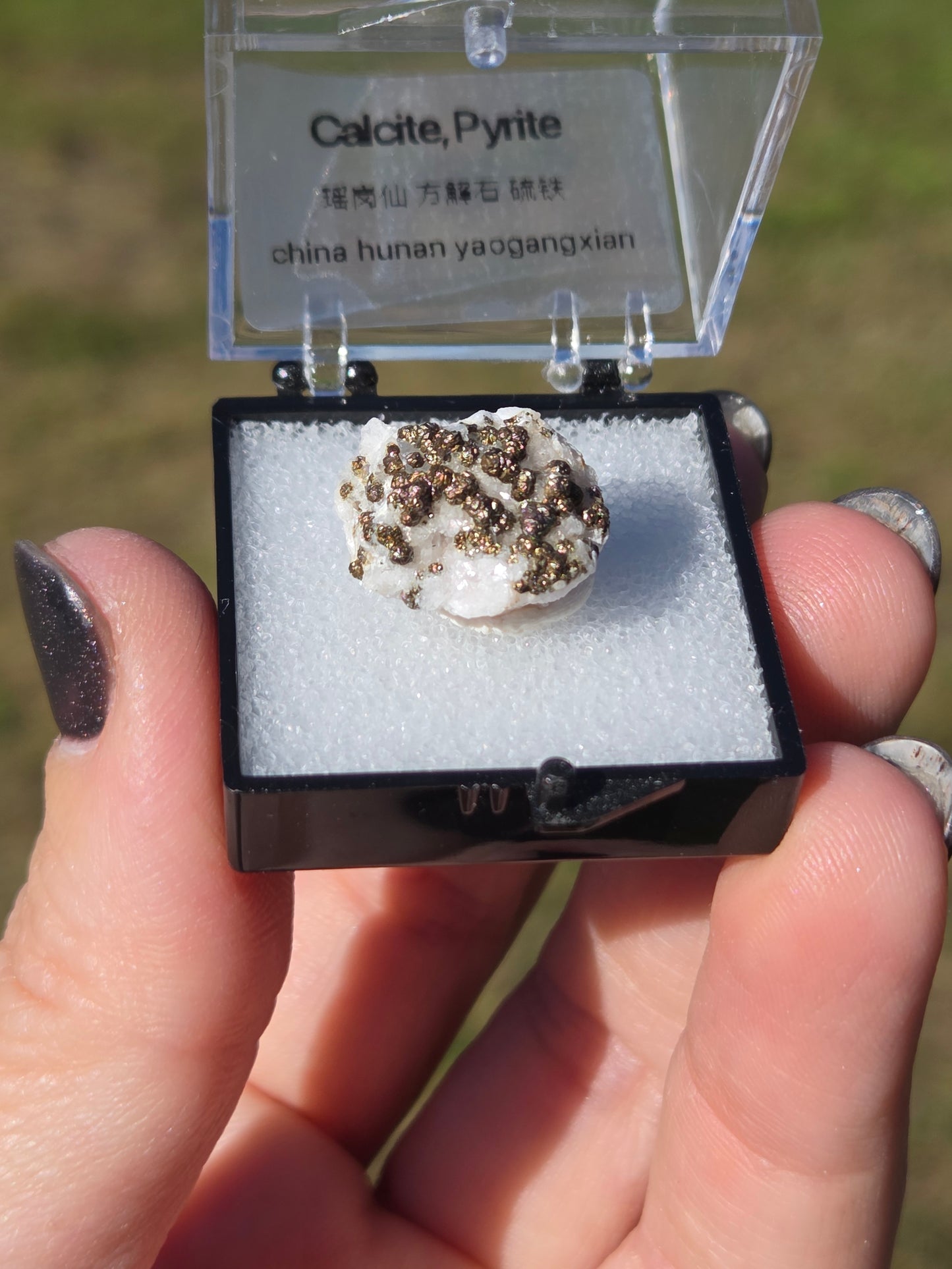 Calcite/ Pyrite from China Perky Box