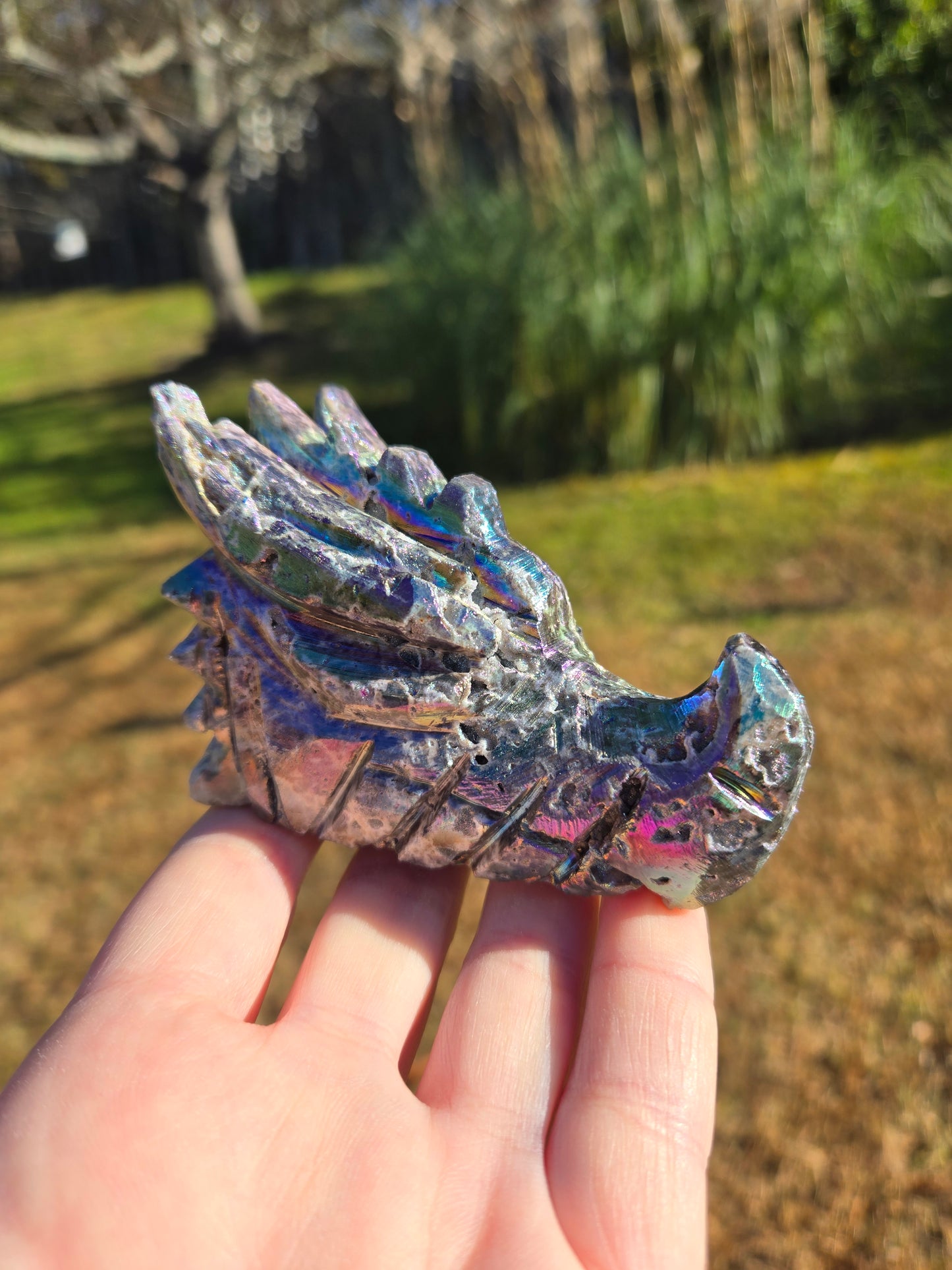 Aura Coated Sphalerite Dragon Head