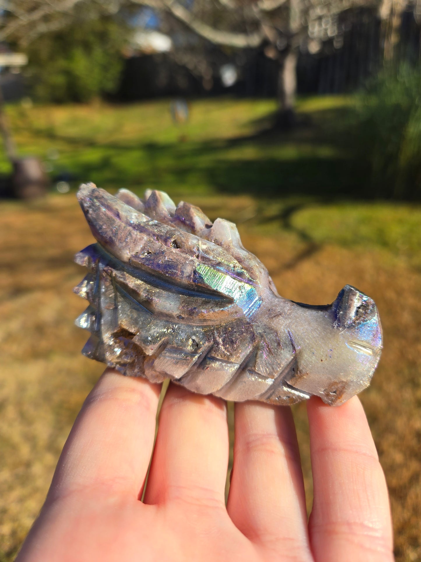 Aura Coated Sphalerite Dragon Head