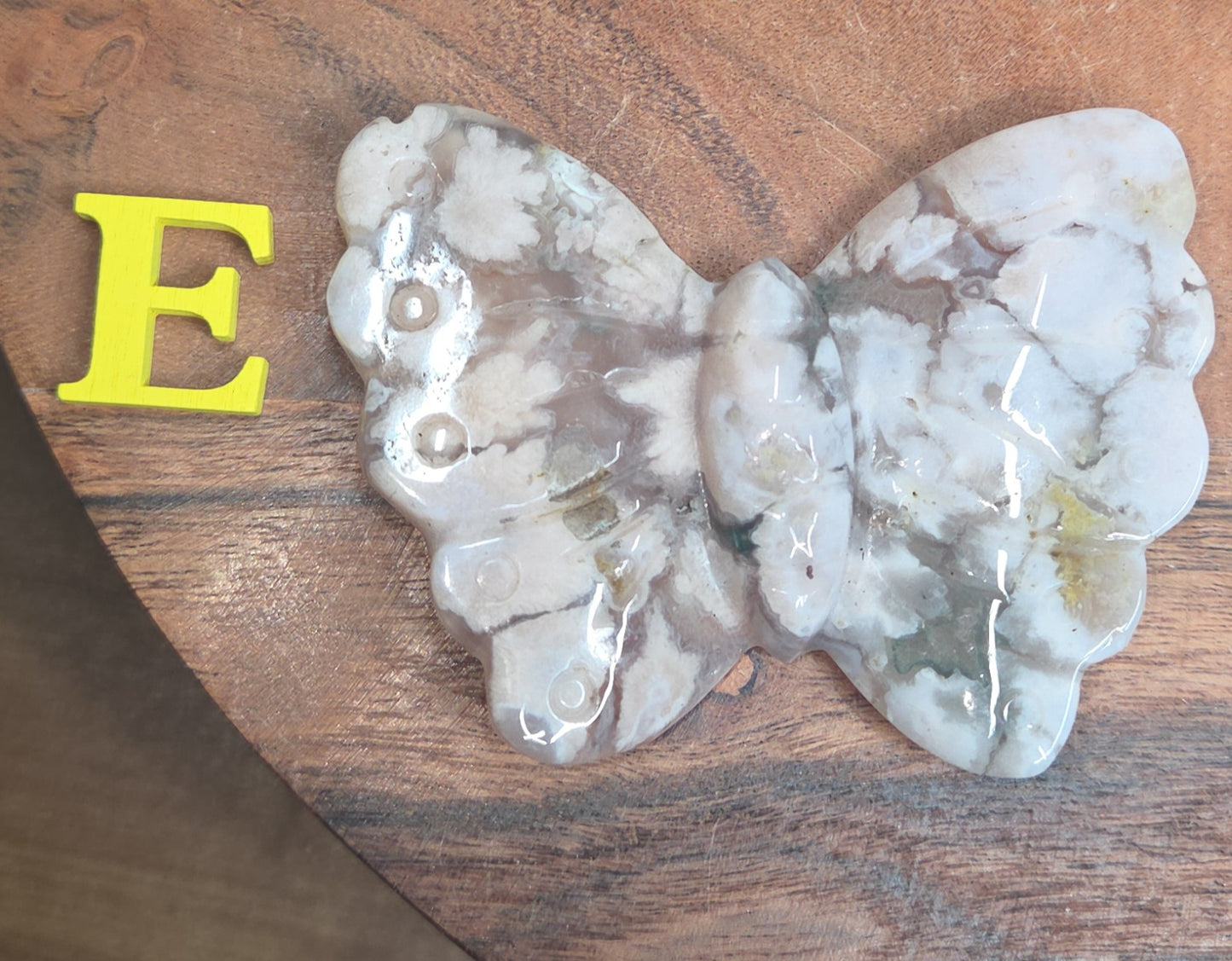 Green Flower Agate Butterfly
