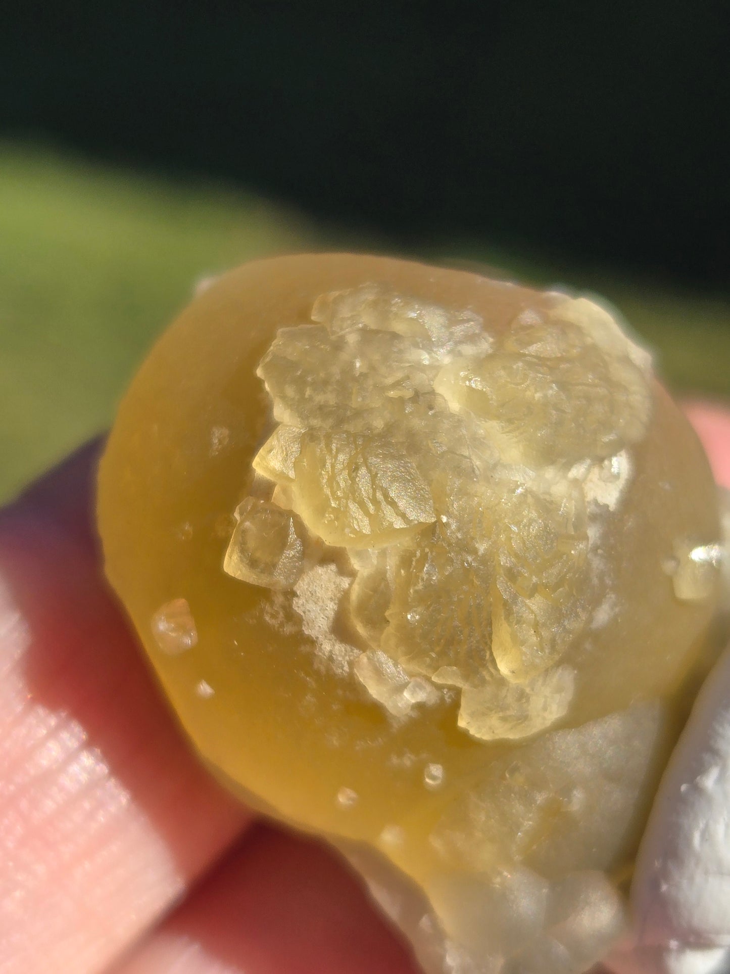 Fluorite Bubble With UV Reactive Calcite (India)