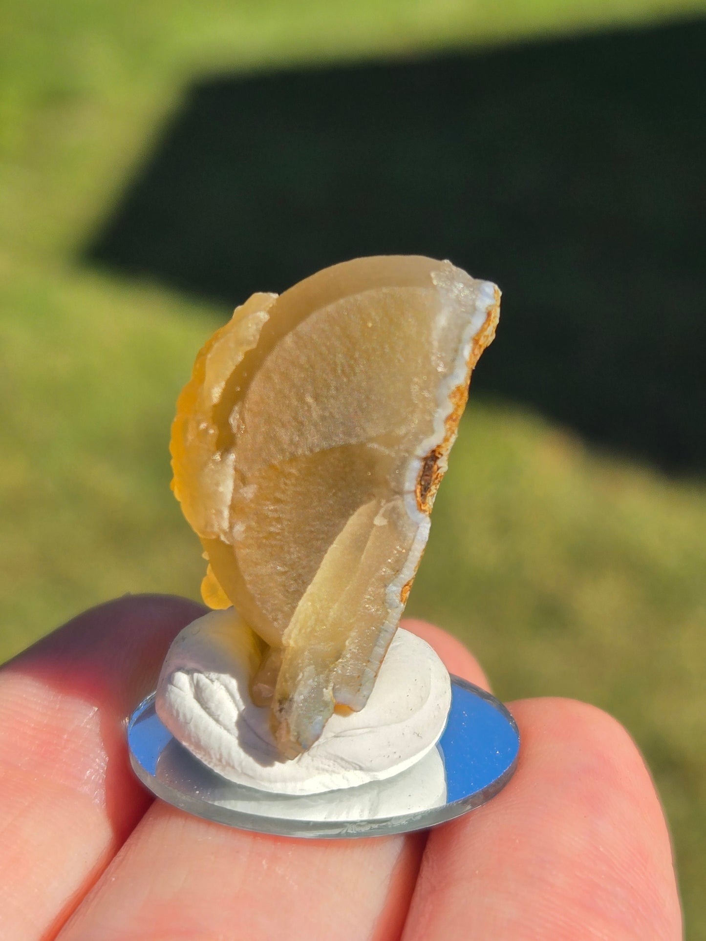 Fluorite Bubble With UV Reactive Calcite (India)
