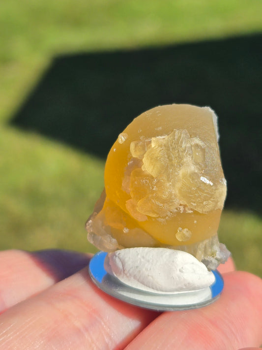 Fluorite Bubble With UV Reactive Calcite (India)
