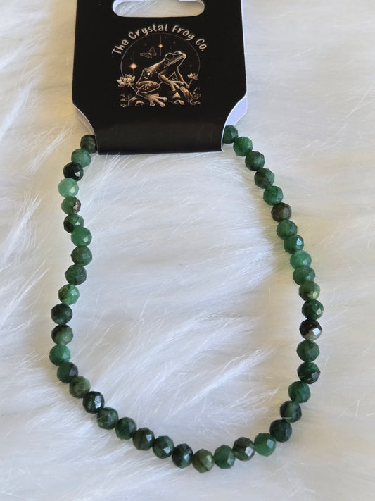 4mm Emerald Faceted Bracelet (7.5)