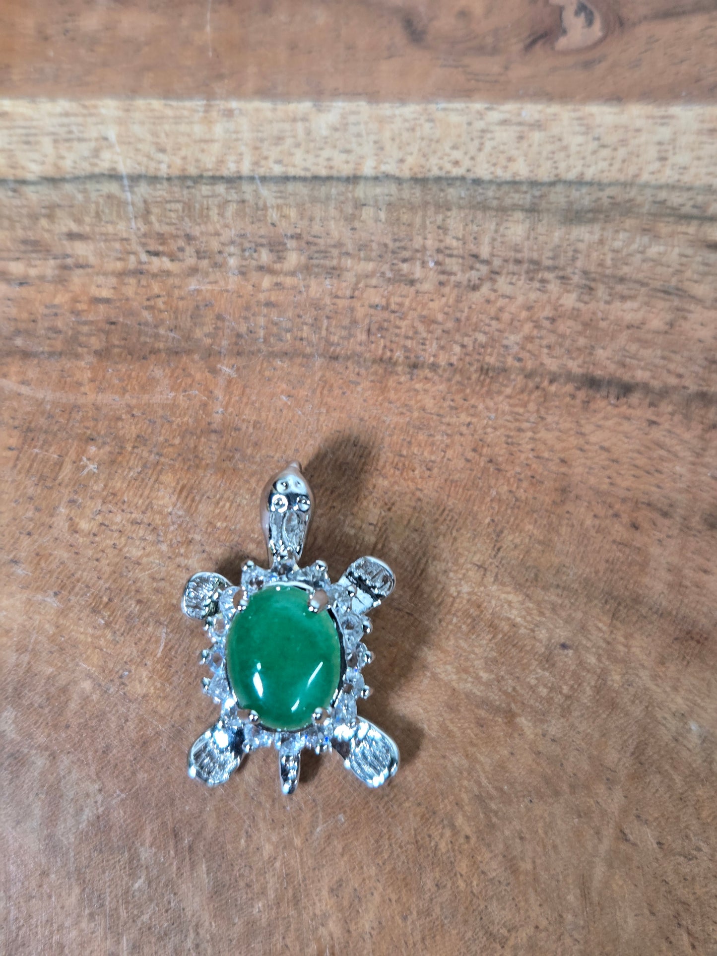 Jade and White Topaz Turtle