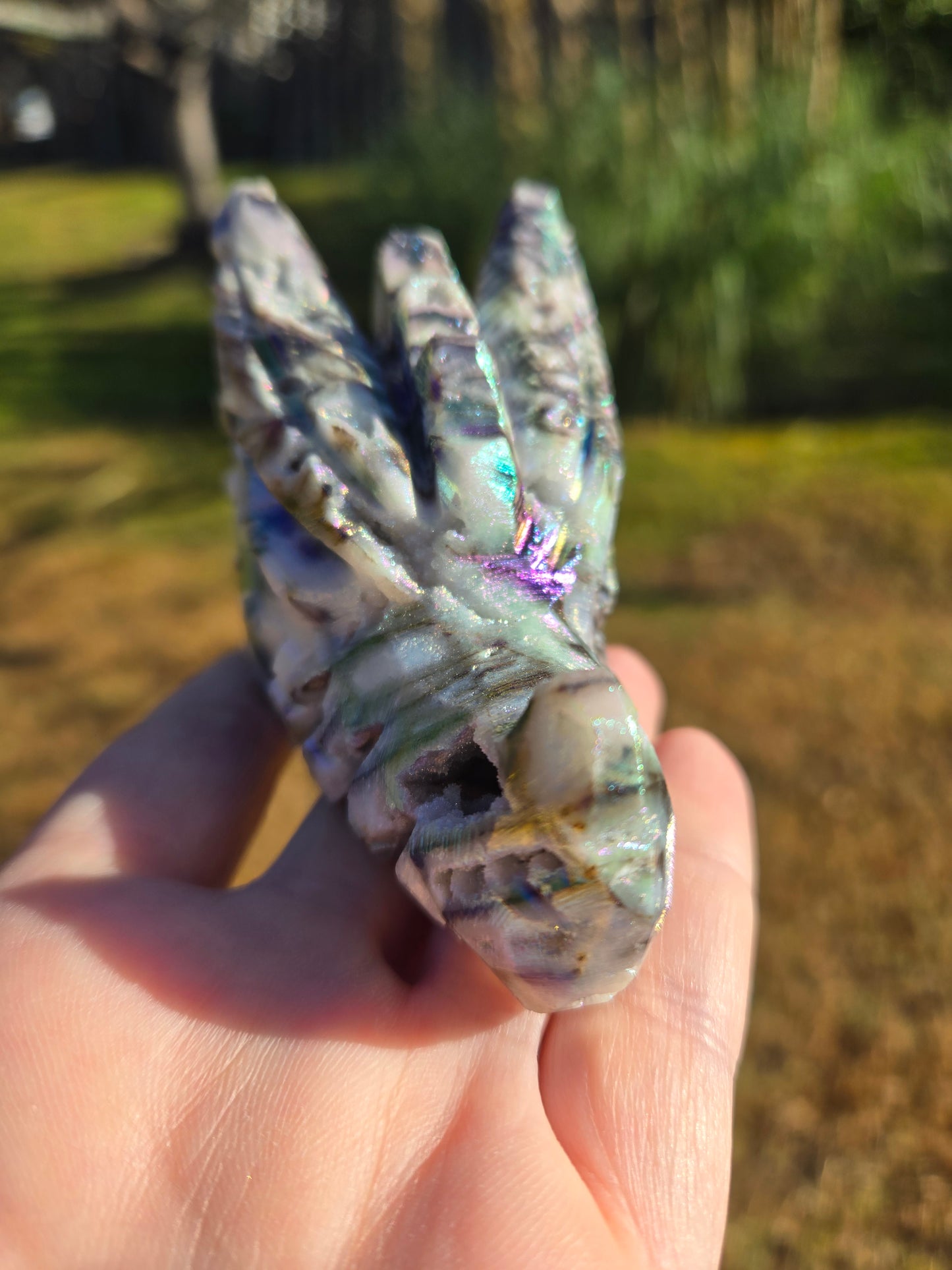 Aura Coated Sphalerite Dragon Head