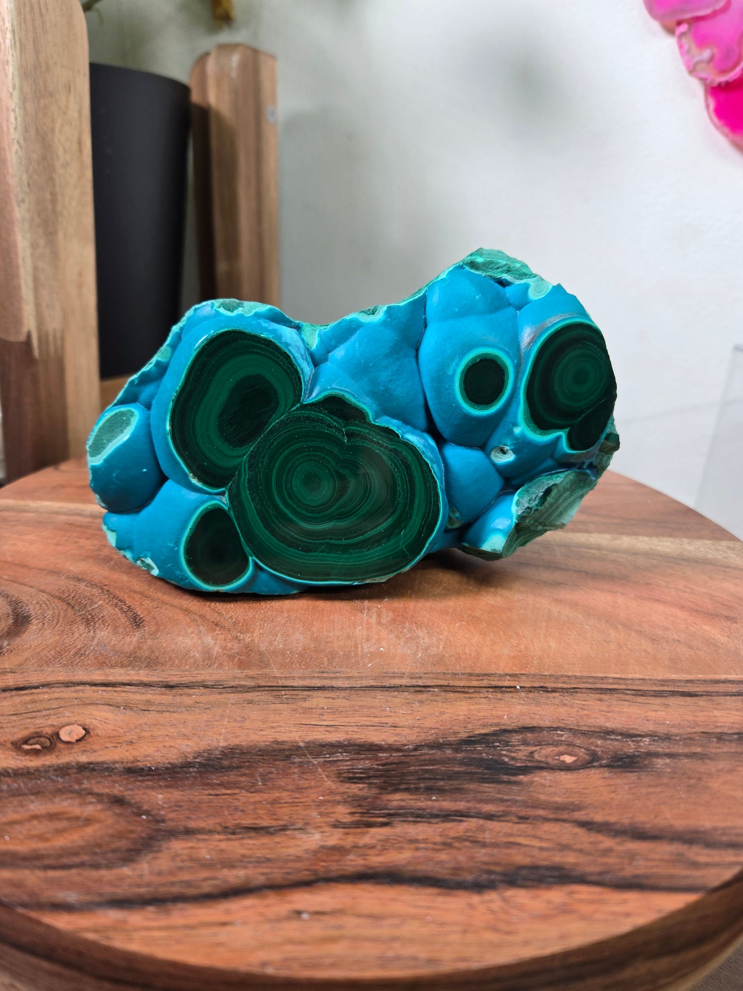 Malachite and Chrysocolla Standing Slab