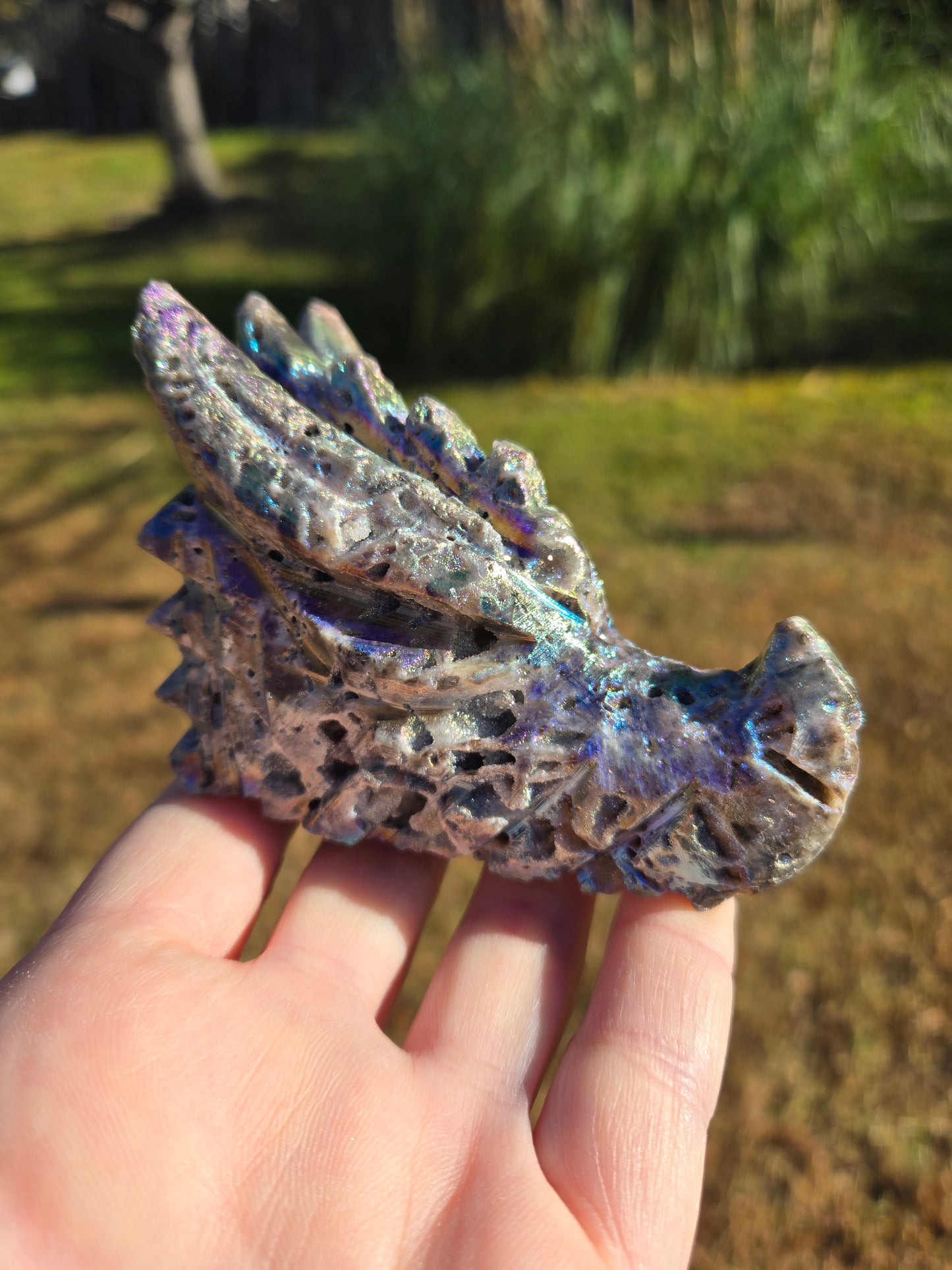 Aura Coated Sphalerite Dragon Head