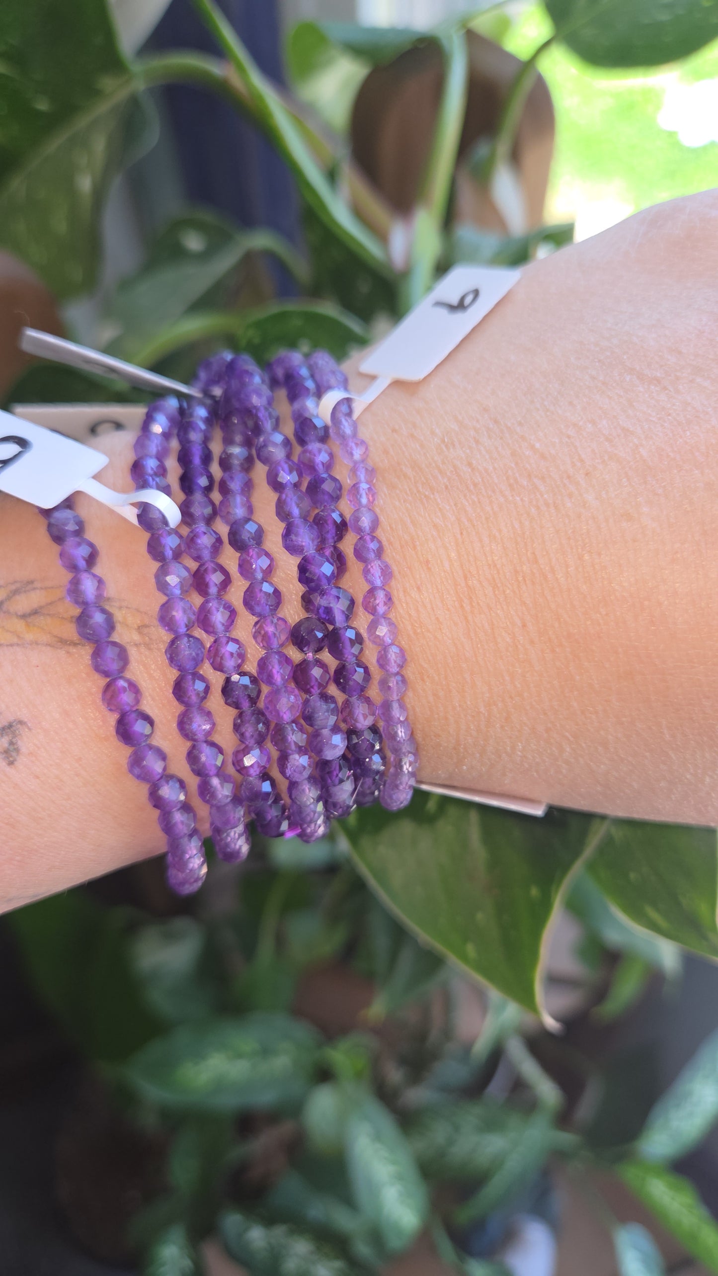 Faceted Amethyst Bracelet 3-4 mm)
