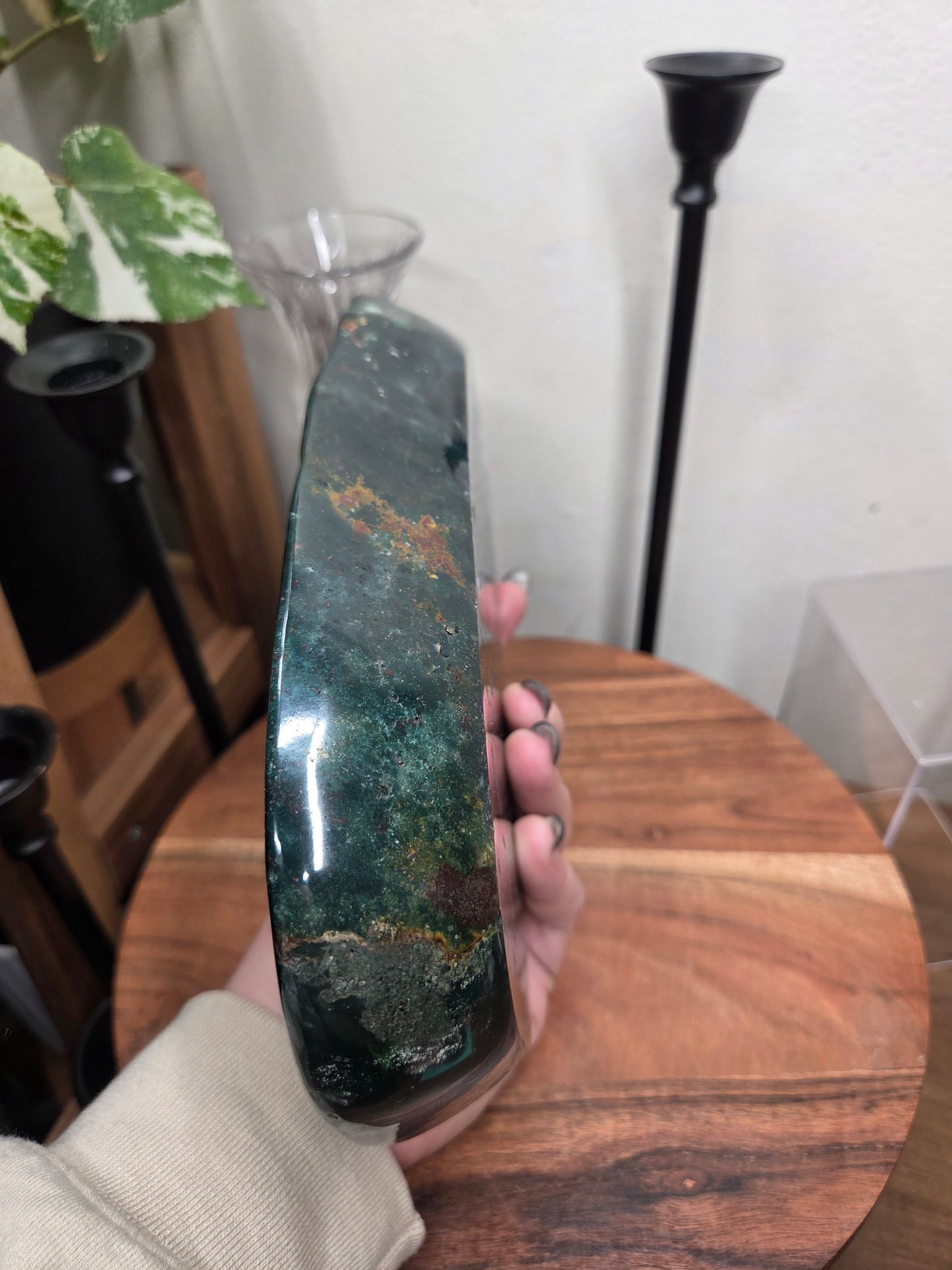 Green Jasper and Pink Amethyst Bowl