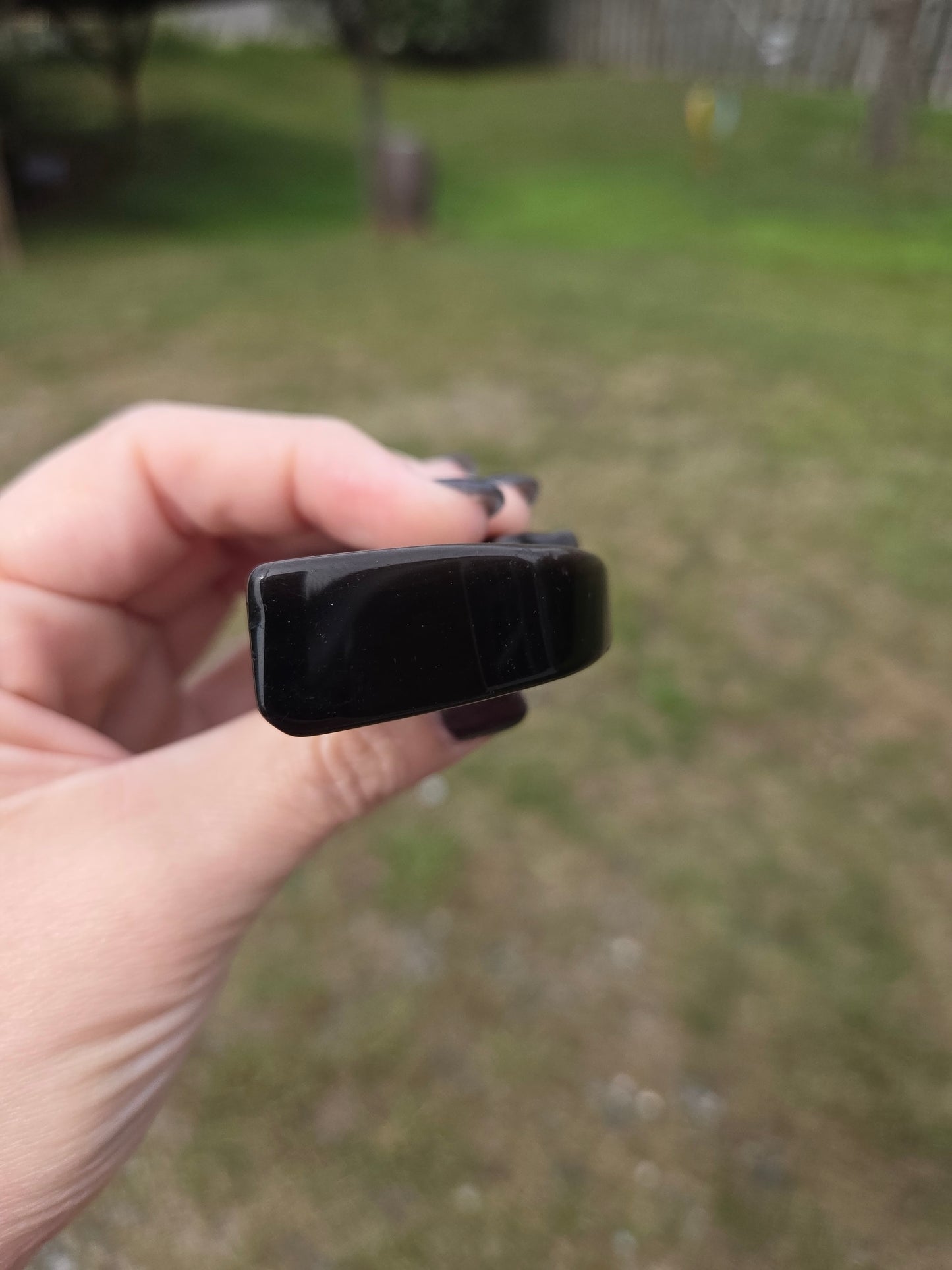 Silver Sheen Obsidian Bat