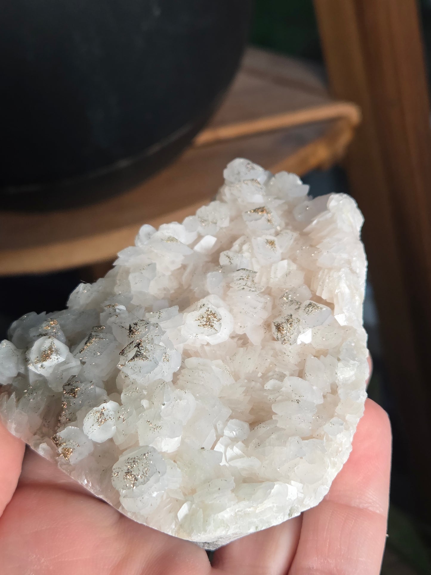 Pagoda Calcite with Pyrite