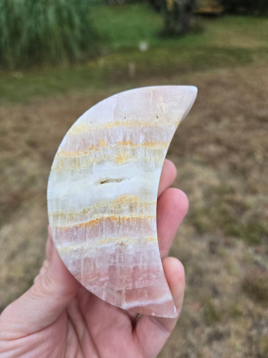 Pink Banded Calcite Moon