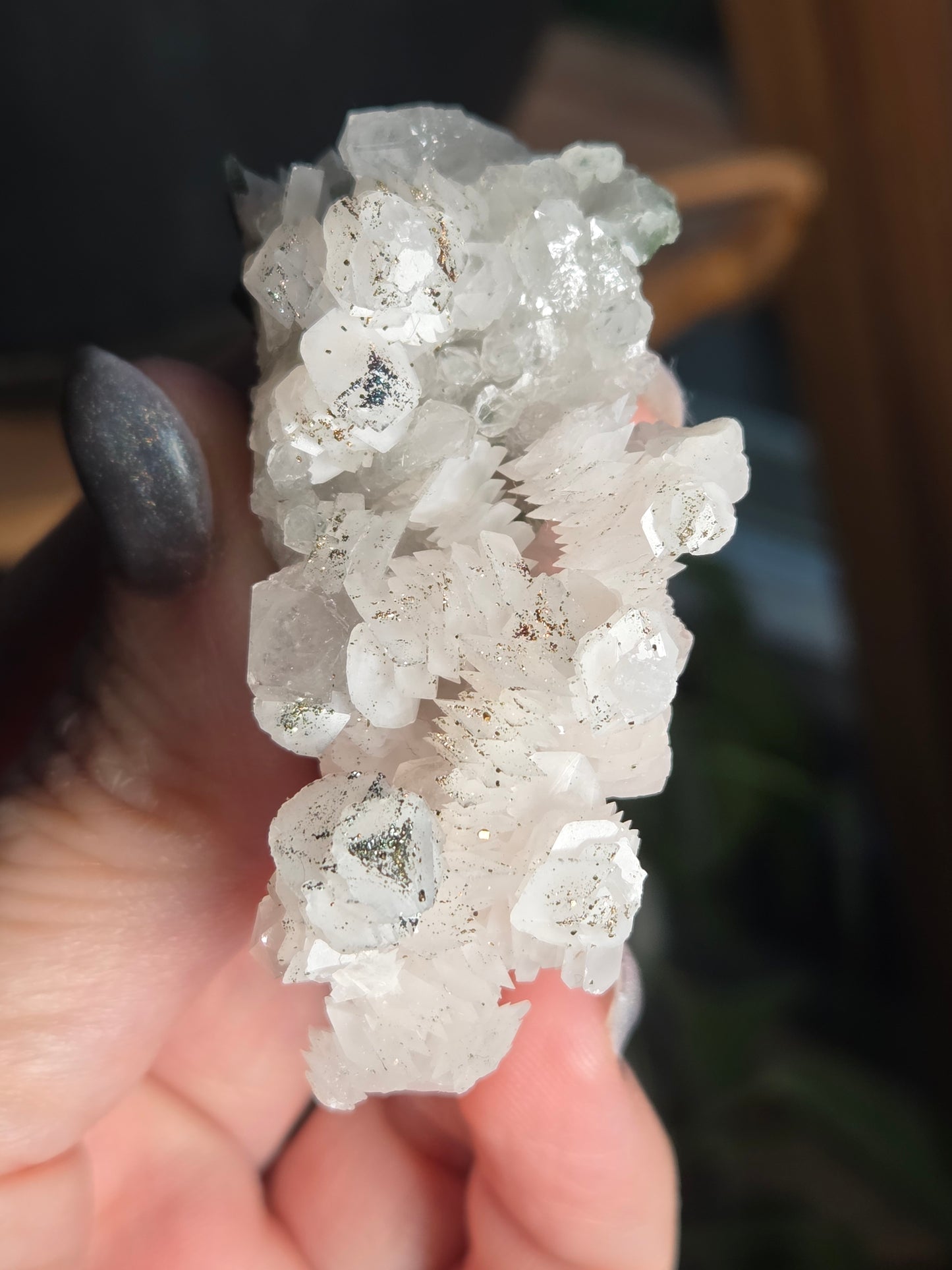 Pagoda Calcite with Pyrite