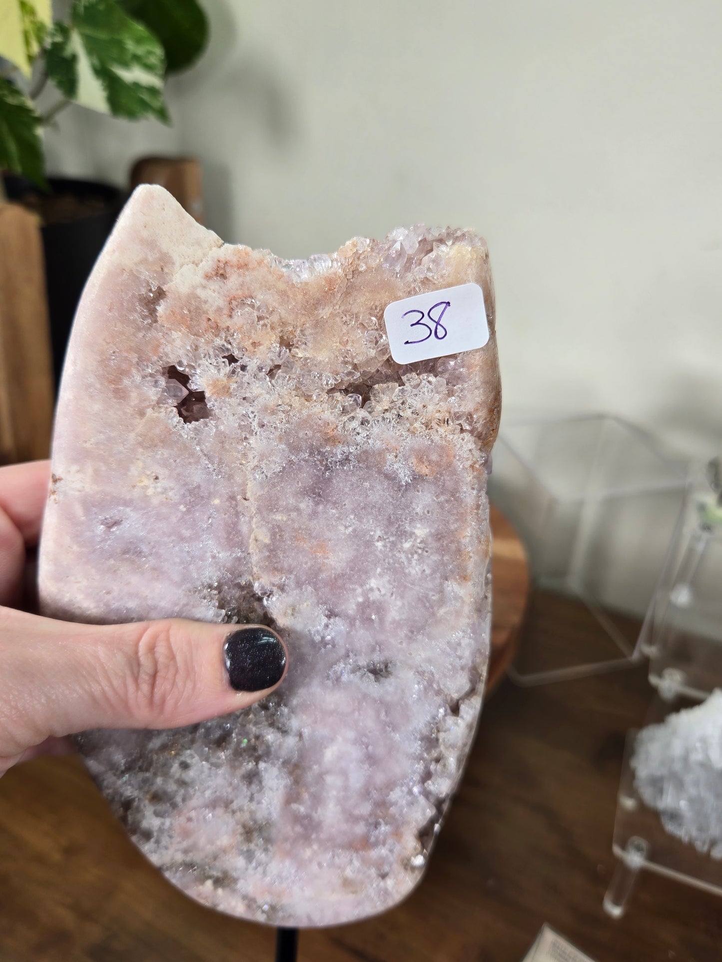 Pink Amethyst Slab on Stand