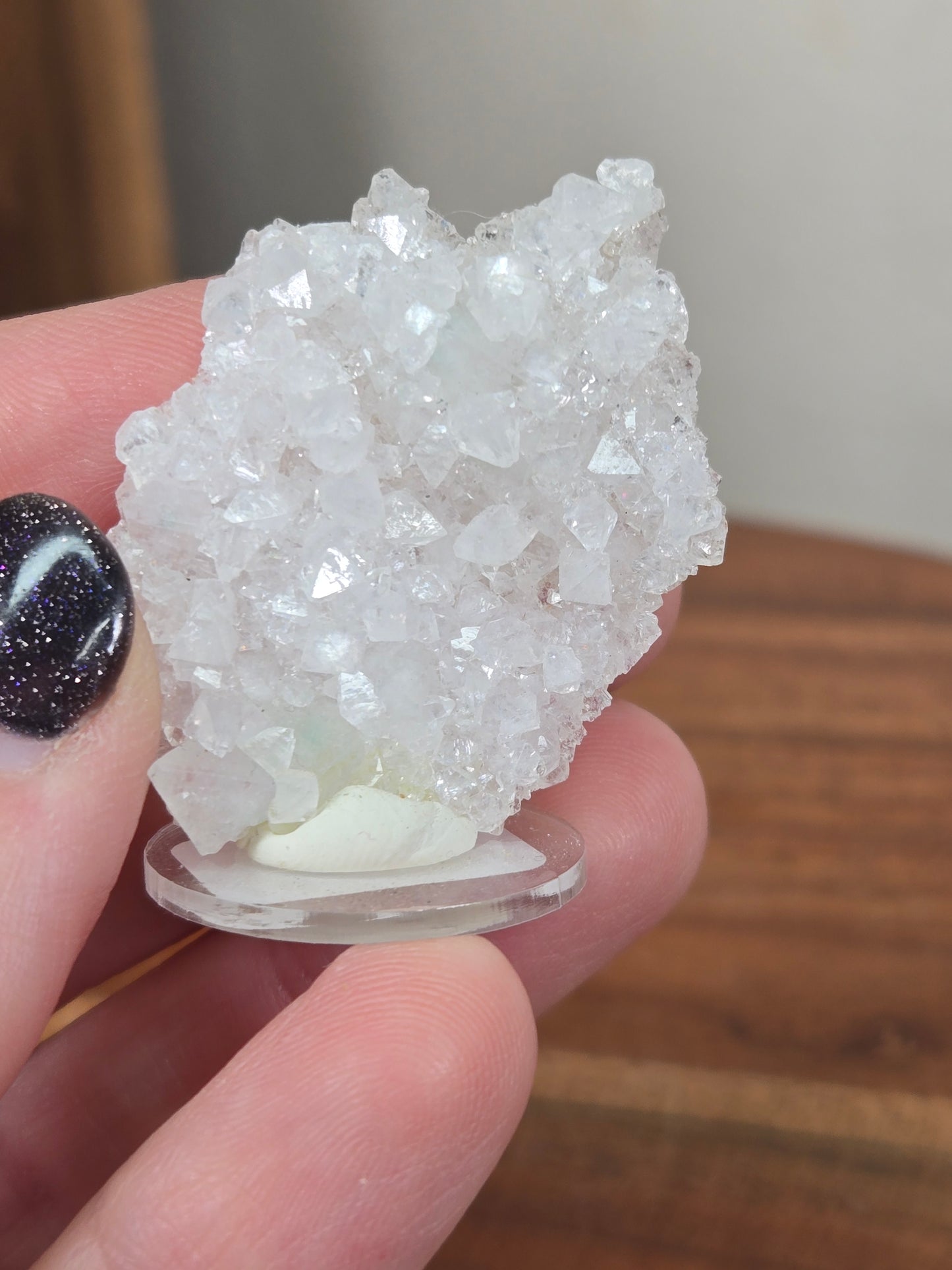 Apophyllite Crust on Stand