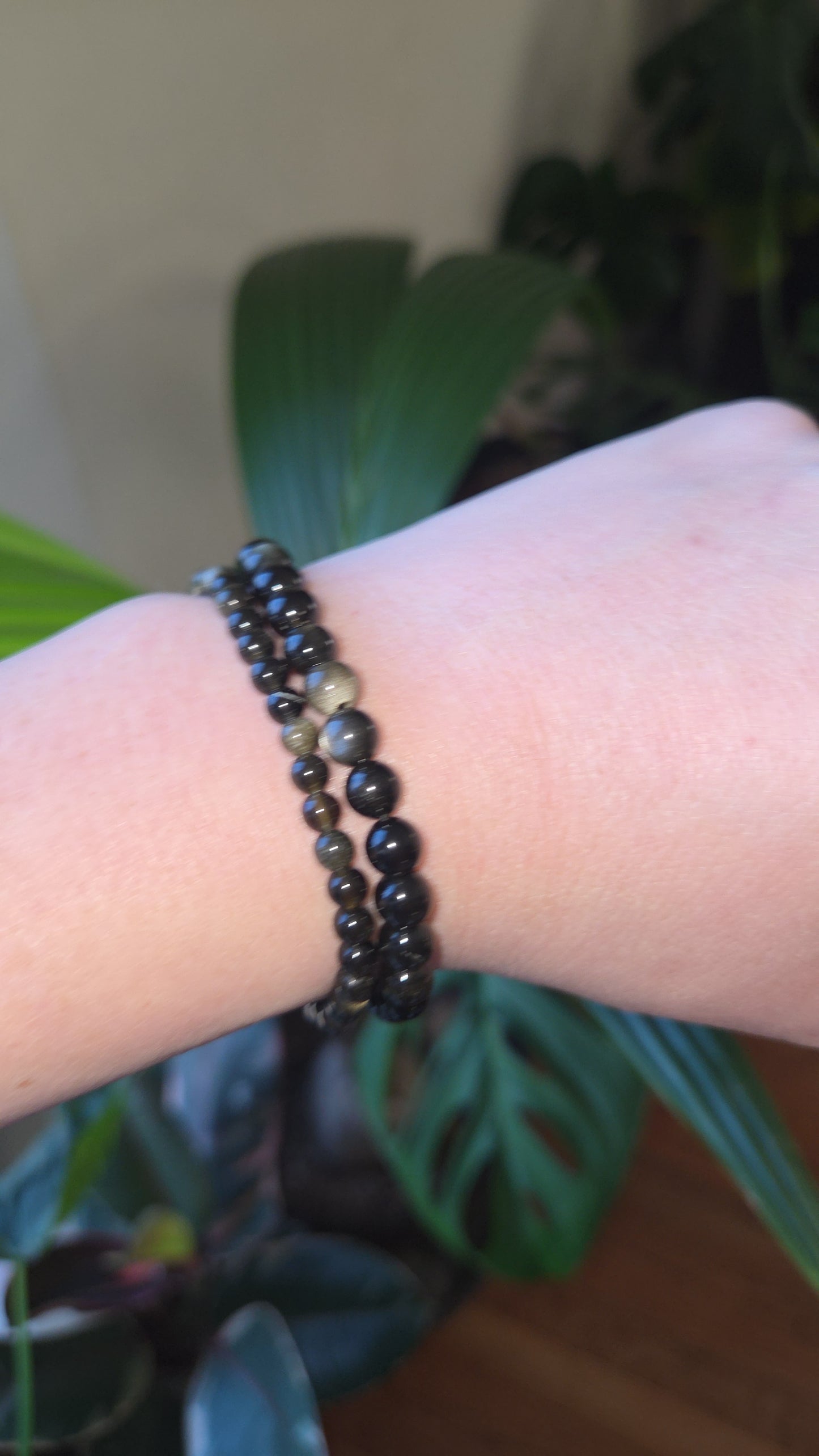 Gold Sheen Obsidian Bracelet