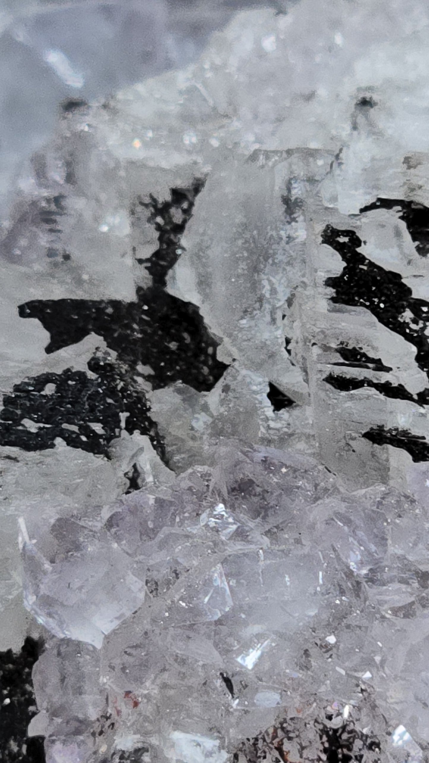 Amethyst Cutbase with Calcite and Sparkling Black Hematite