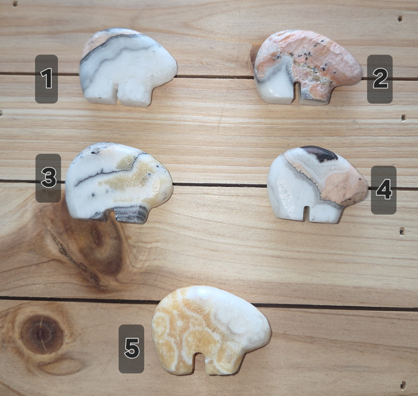 Mini Zuni Bears (Calcite)